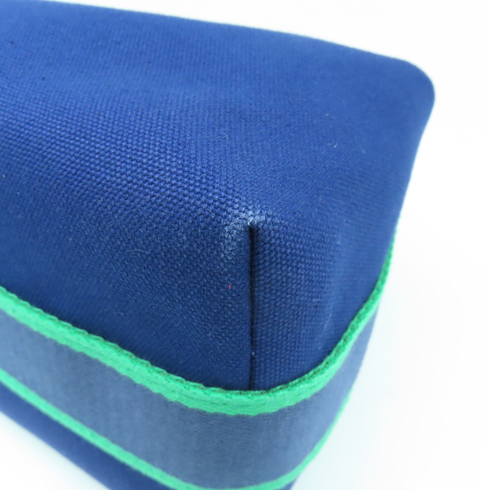 HERMES Toile H帆布Bride a Braccase銀扣手拿包藍色
