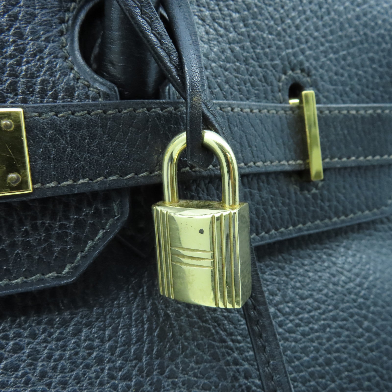 HERMES Ardennes皮革Birkin 35金扣手挽袋黑色