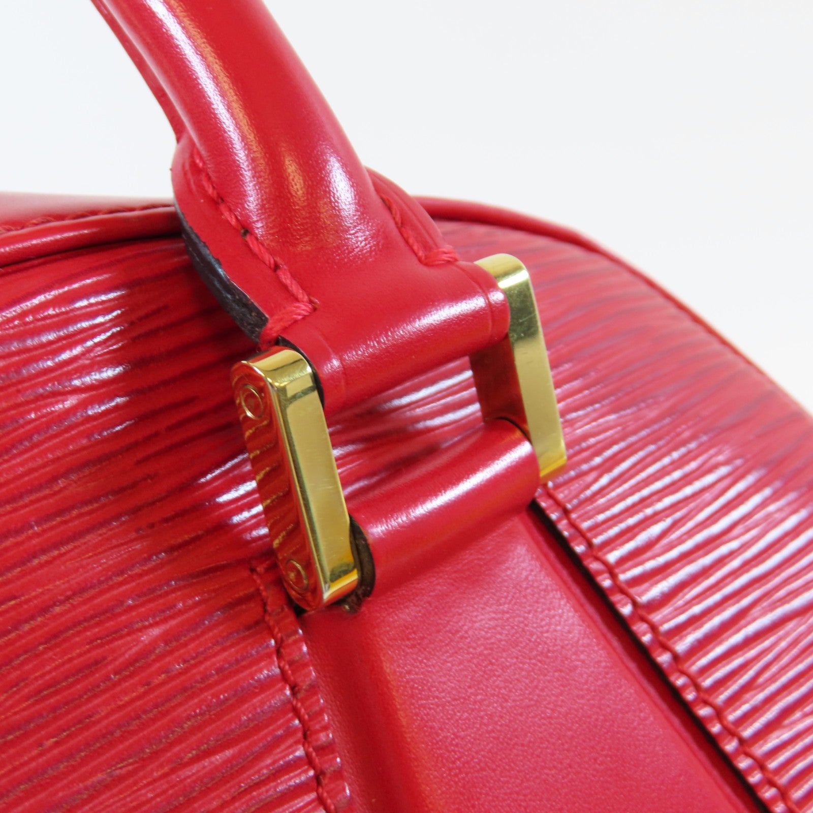 LOUIS VUITTON Epi Sablon金扣手挽袋紅色
