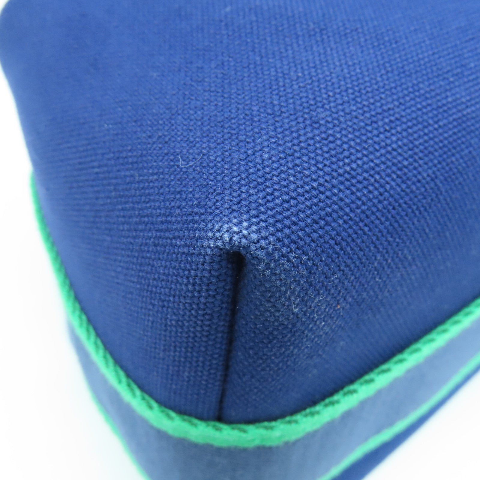 HERMES Toile H帆布Bride a Braccase銀扣手拿包藍色