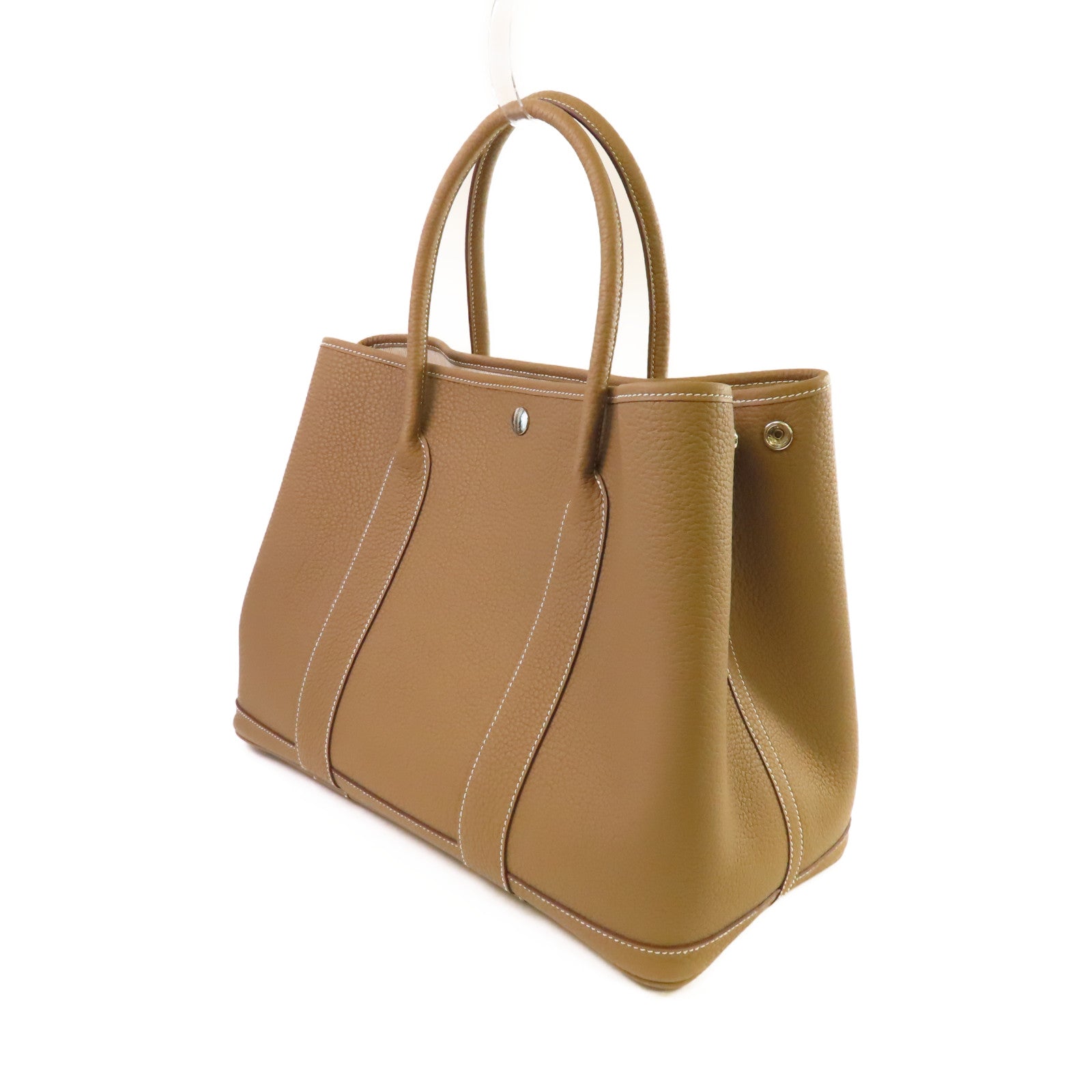 HERMES Negonda皮革Garden Party PM Tote Bag銀扣手挽袋Etoupe大象灰色