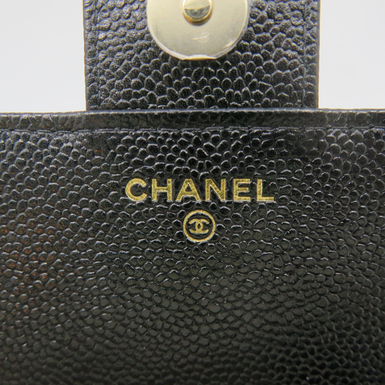 CHANEL Caviar皮革/尼龍Foldable Tote Shoulder Bag銀扣鏈帶手挽肩背兩用袋黑色