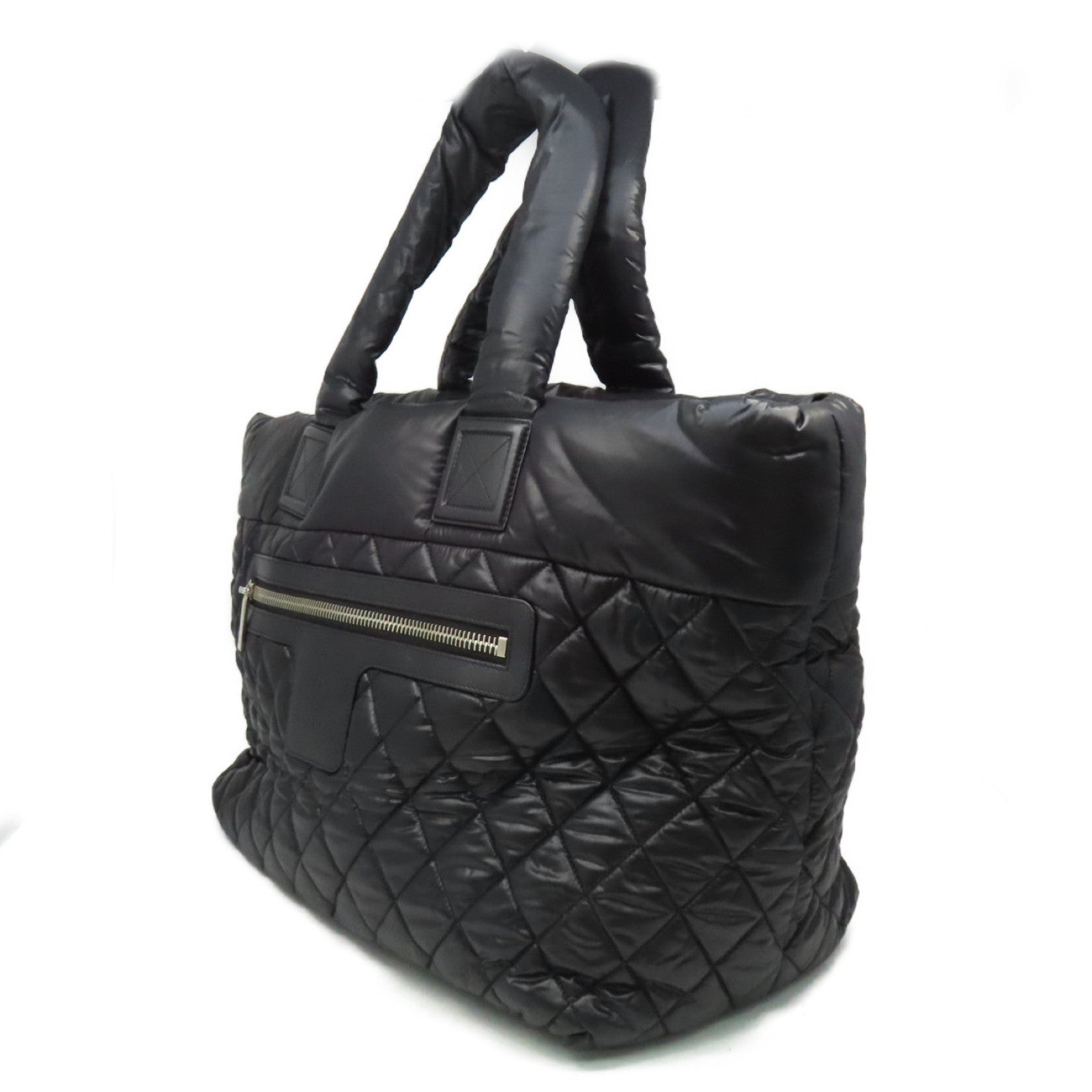 CHANEL 菱格尼龍Coco Cocoon Shoulder Bag肩背袋黑色