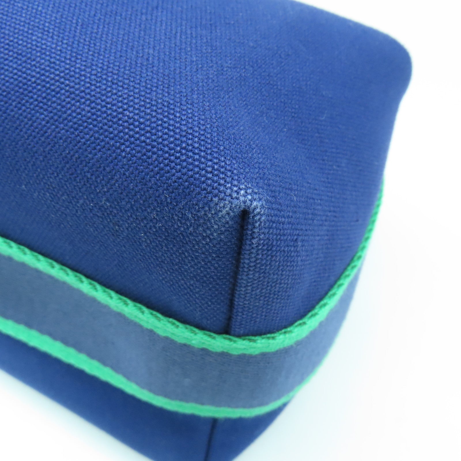 HERMES Toile H帆布Bride a Braccase銀扣手拿包藍色
