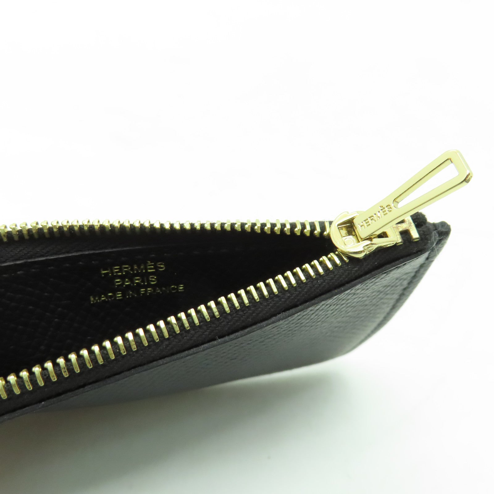 HERMES Epsom皮革Constance Slim金扣手拿包黑色