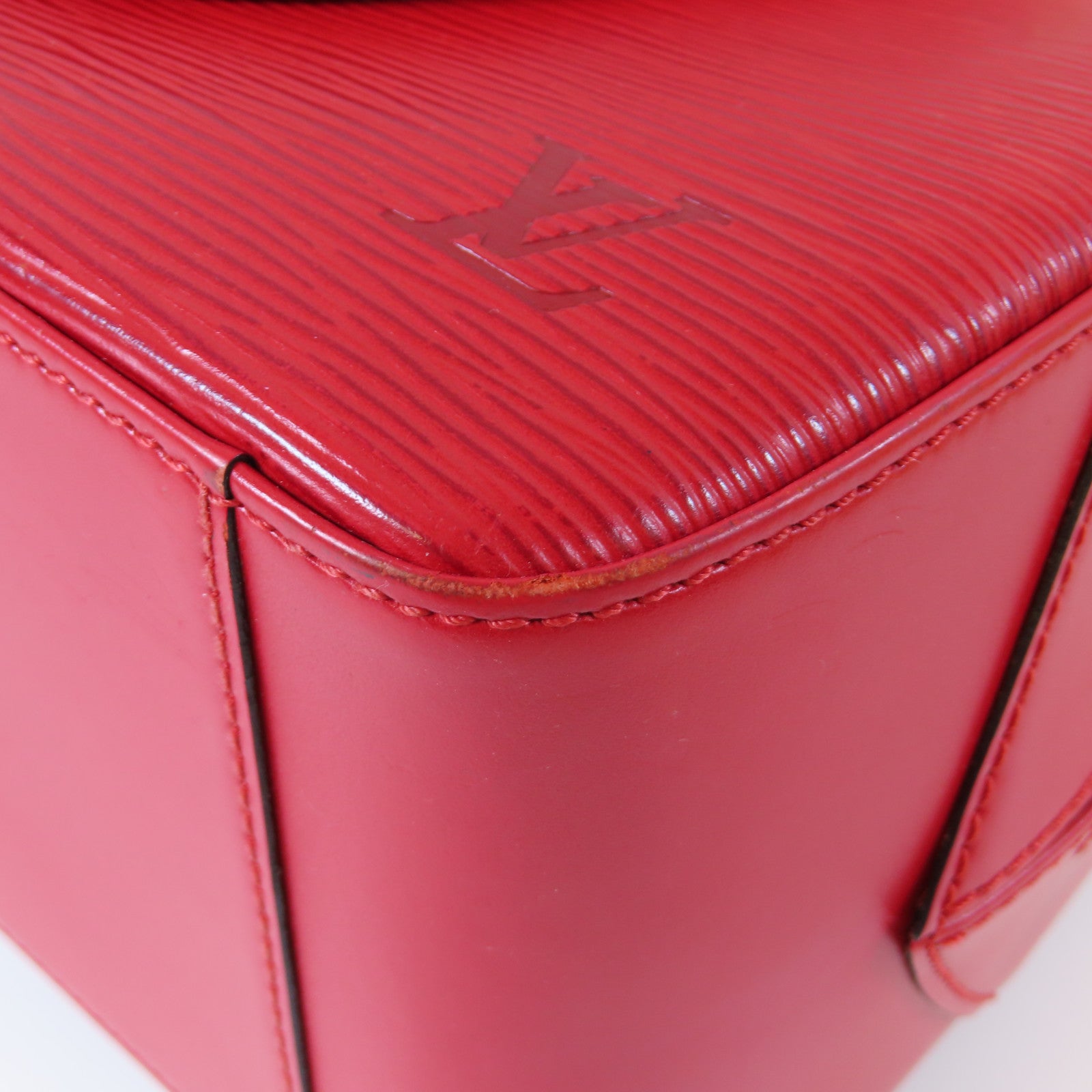 LOUIS VUITTON Epi Sablon金扣手挽袋紅色