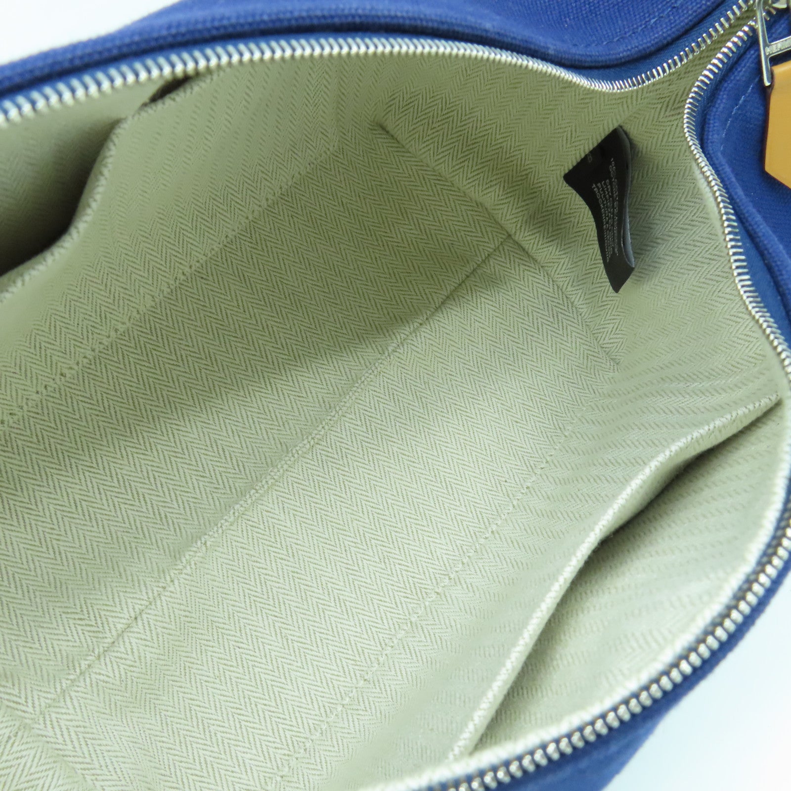 HERMES Toile H帆布Bride a Braccase銀扣手拿包藍色