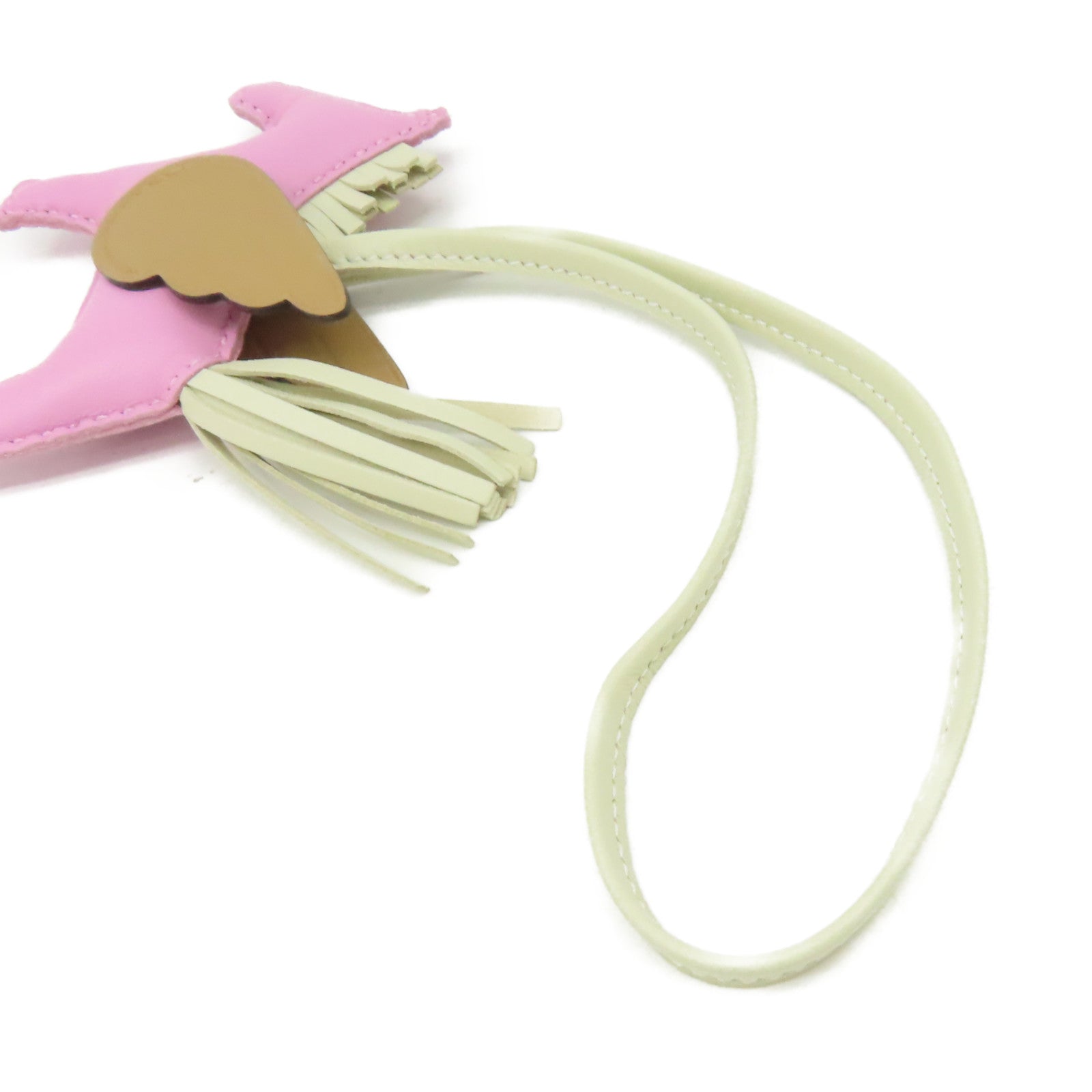 HERMES Swift皮革Rodeo Pegase Charm掛飾淺紫色/啡色/米白色