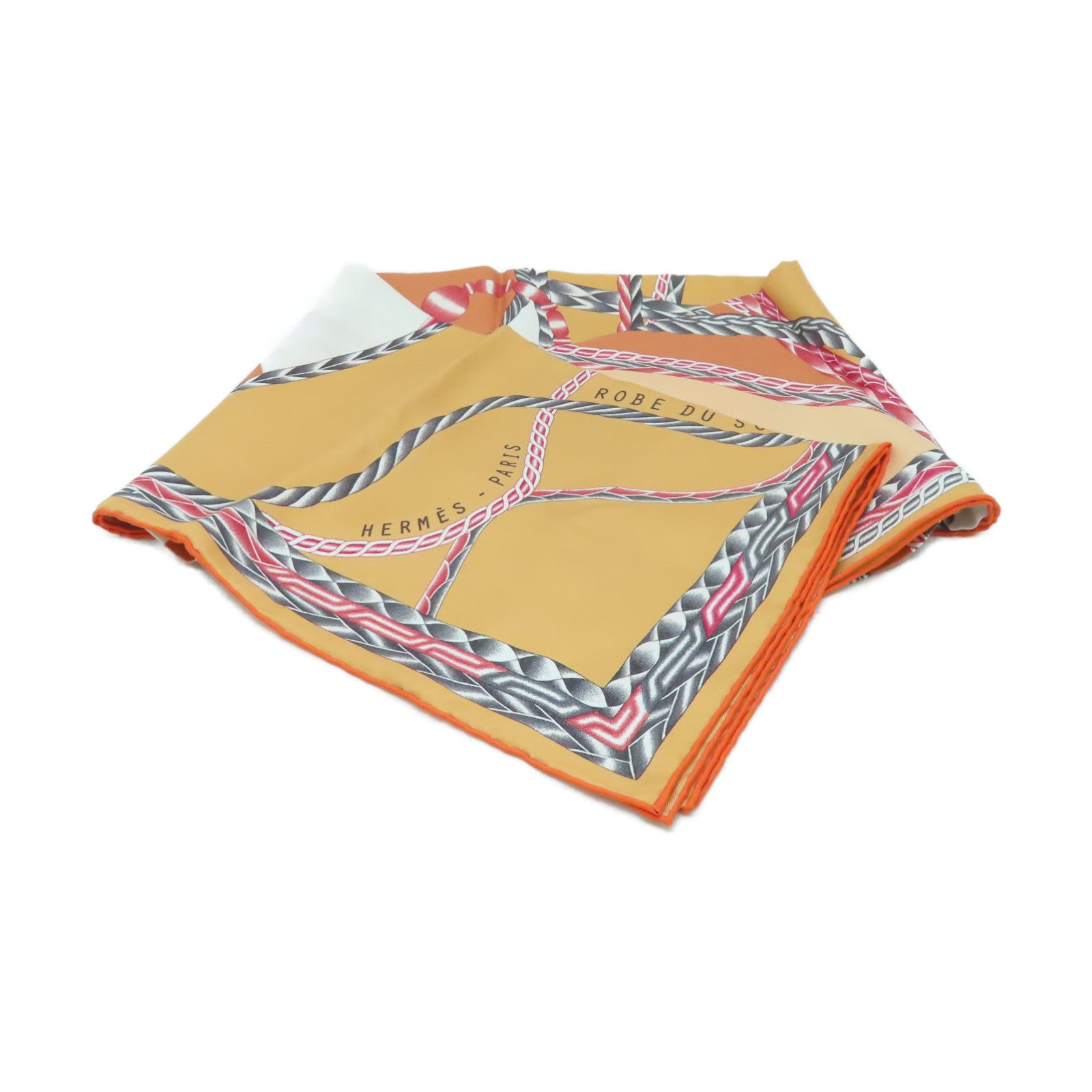 HERMES 絲質Scarf 90x90絲巾橙色