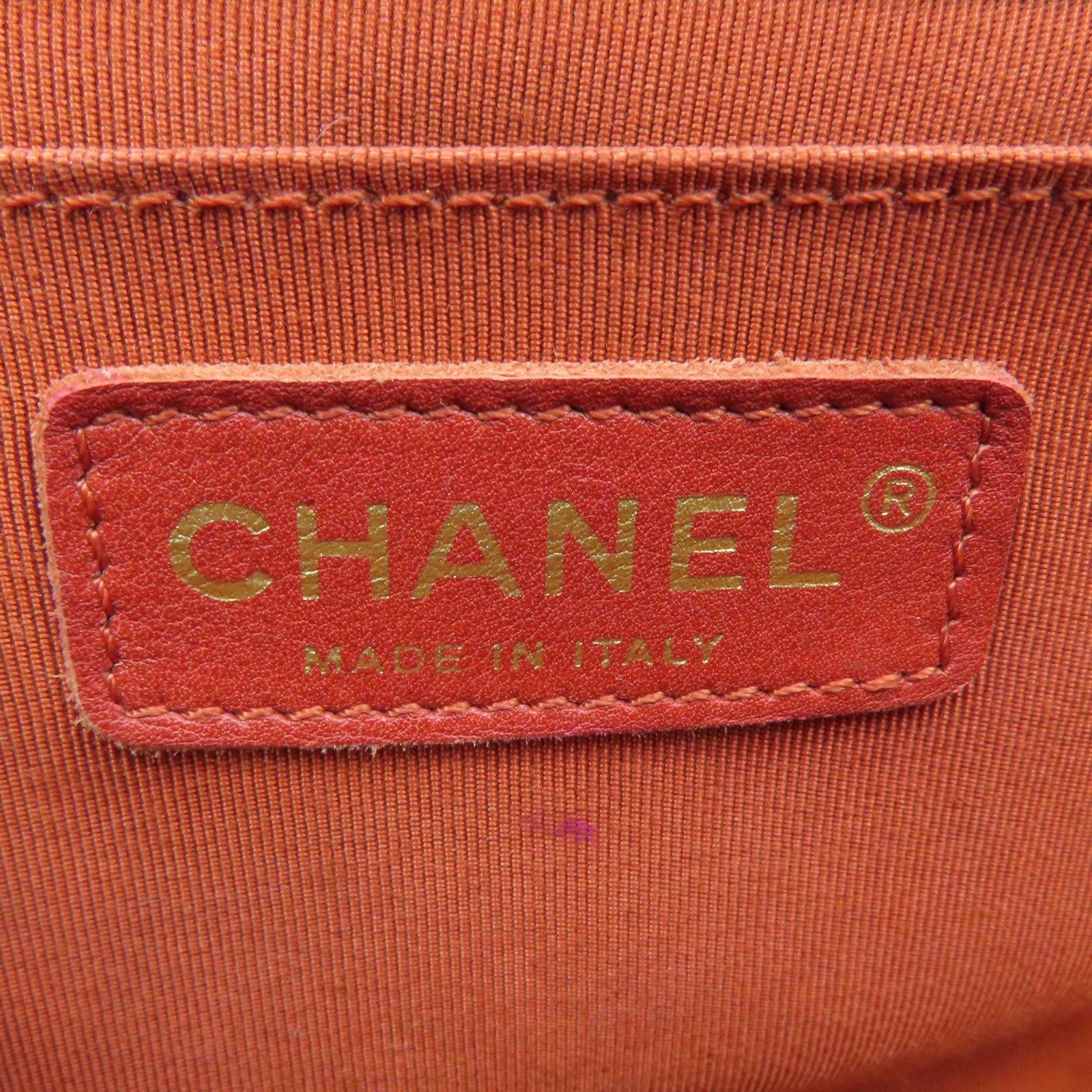 CHANEL Rhombus Caviar Leather Chanel Boy Gold Buckle Chain Shoulder Bag Brown