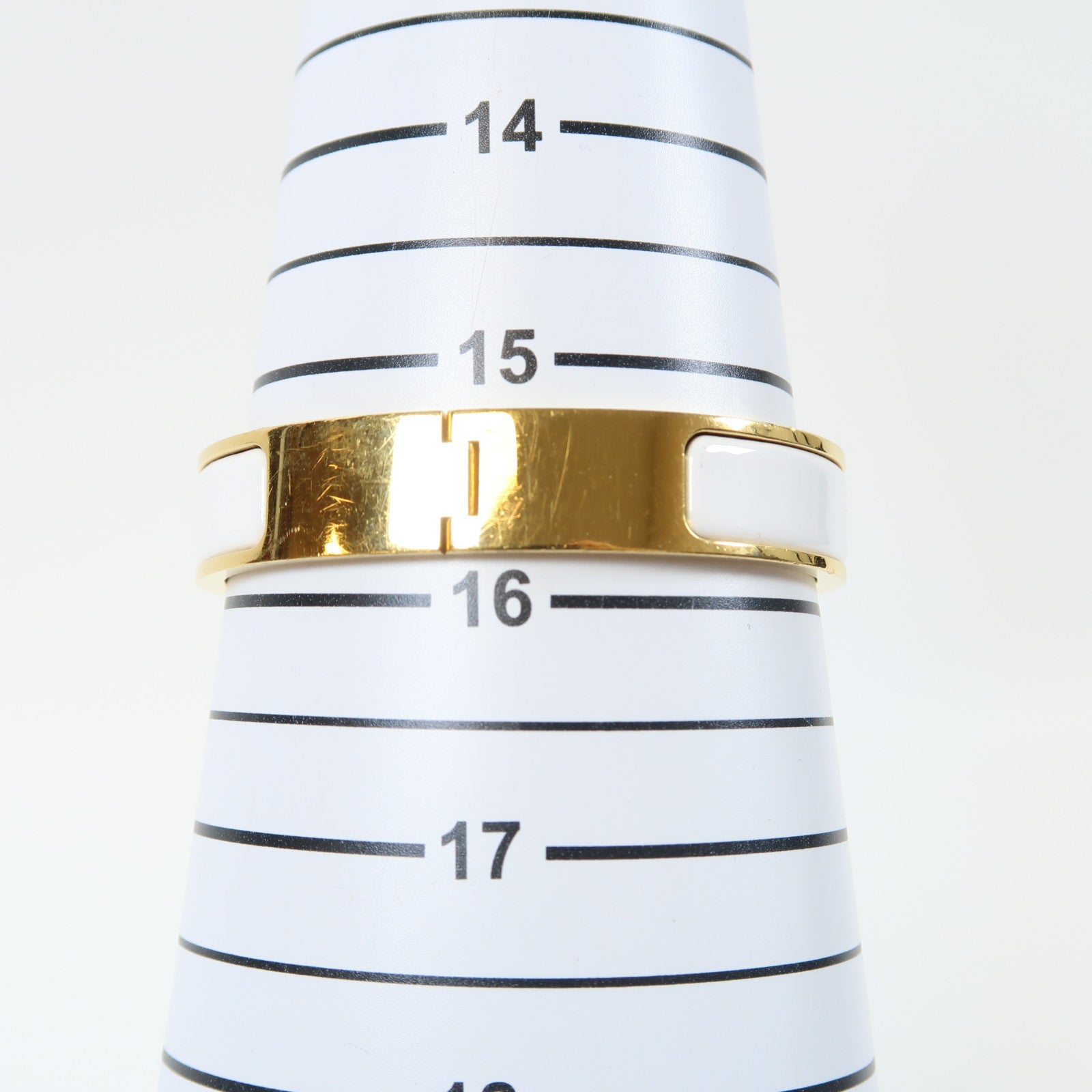 HERMES 金屬Clic H手鐲白色