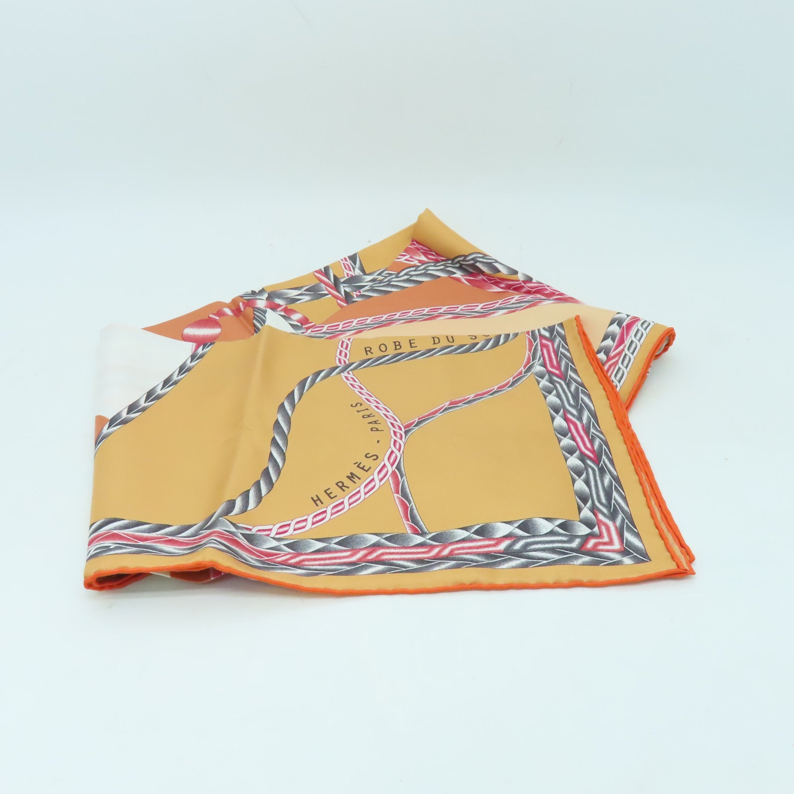 HERMES 絲質Scarf 90x90絲巾橙色