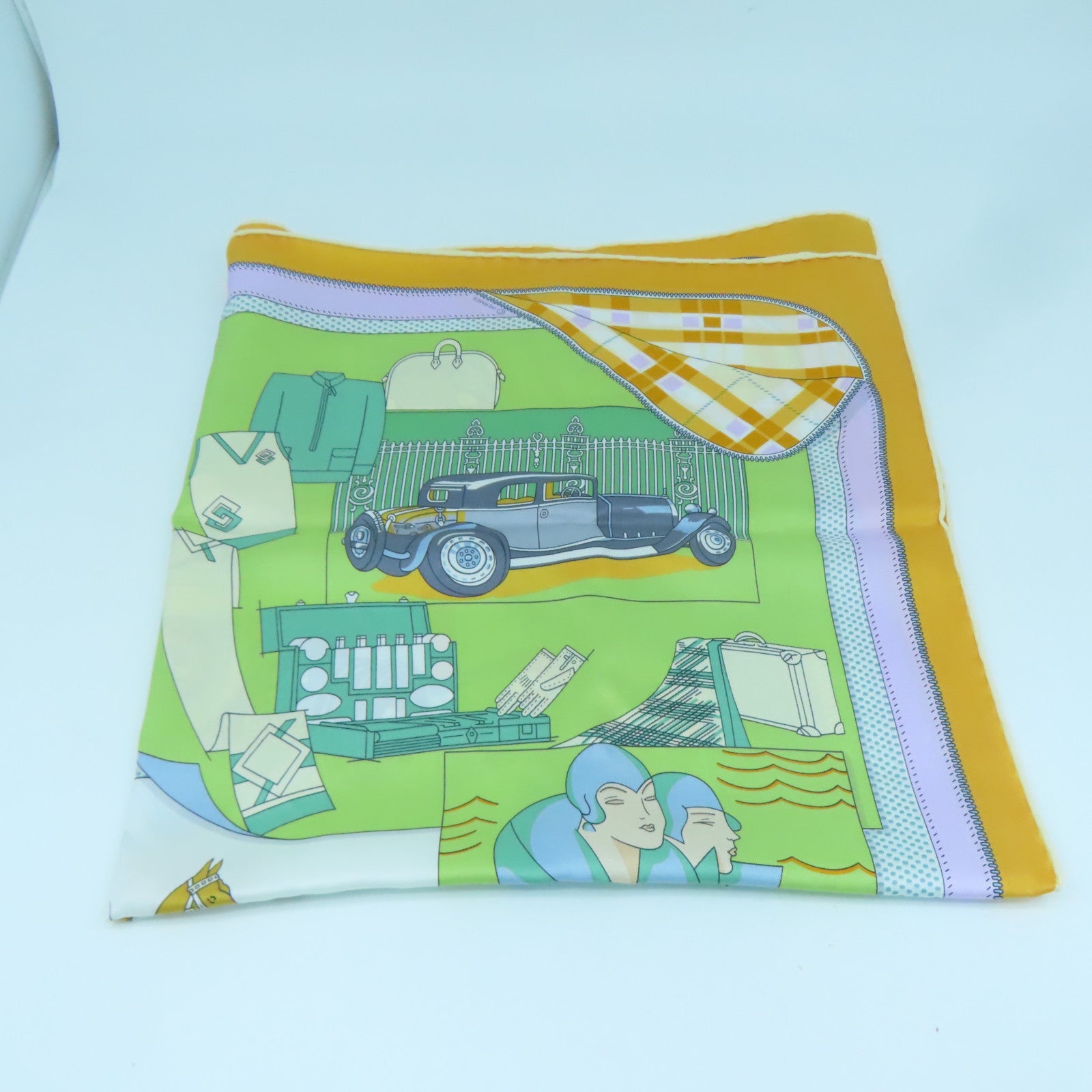 HERMES Silk Scarf 70 X 70 Silk Scarf Orange