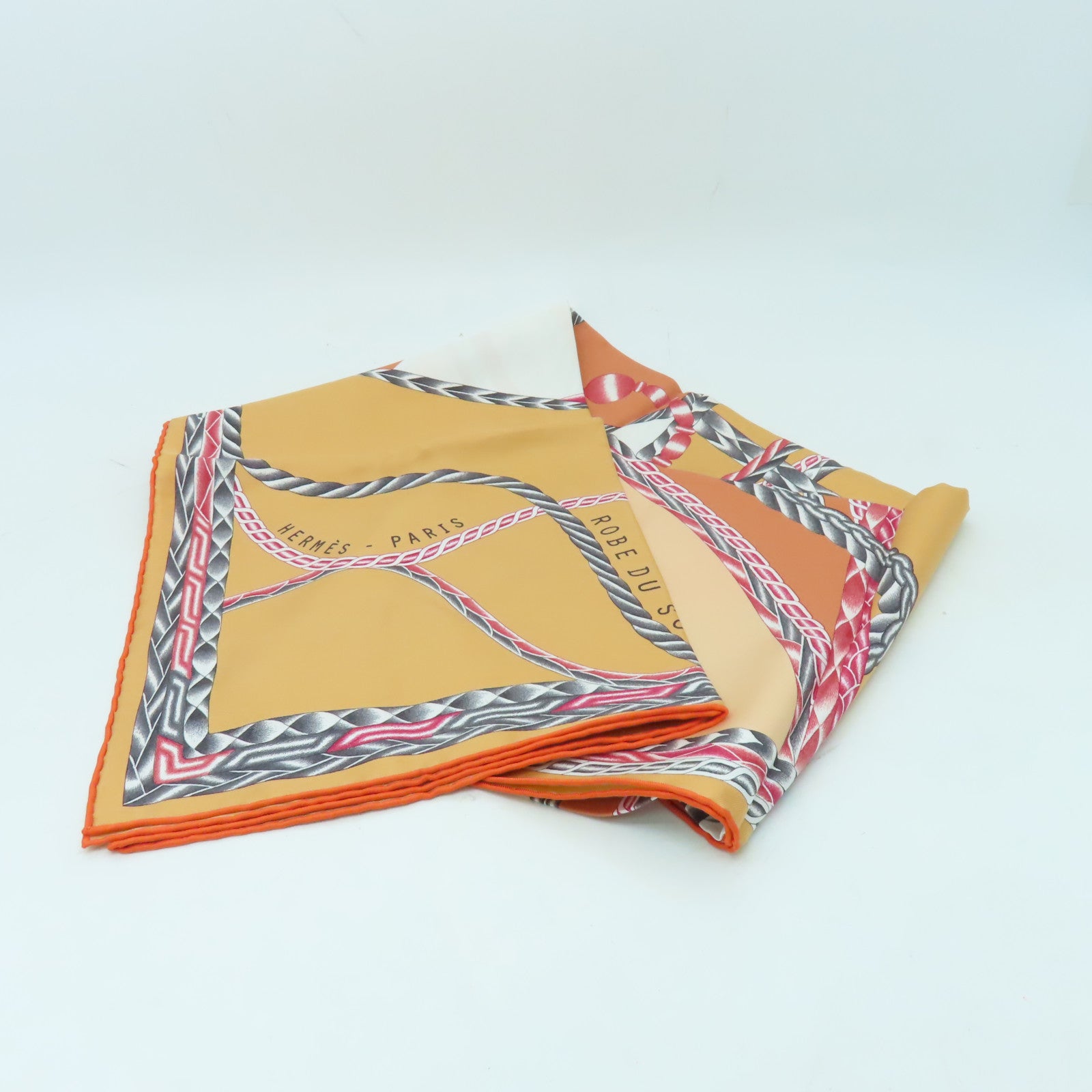 HERMES 絲質Scarf 90x90絲巾橙色