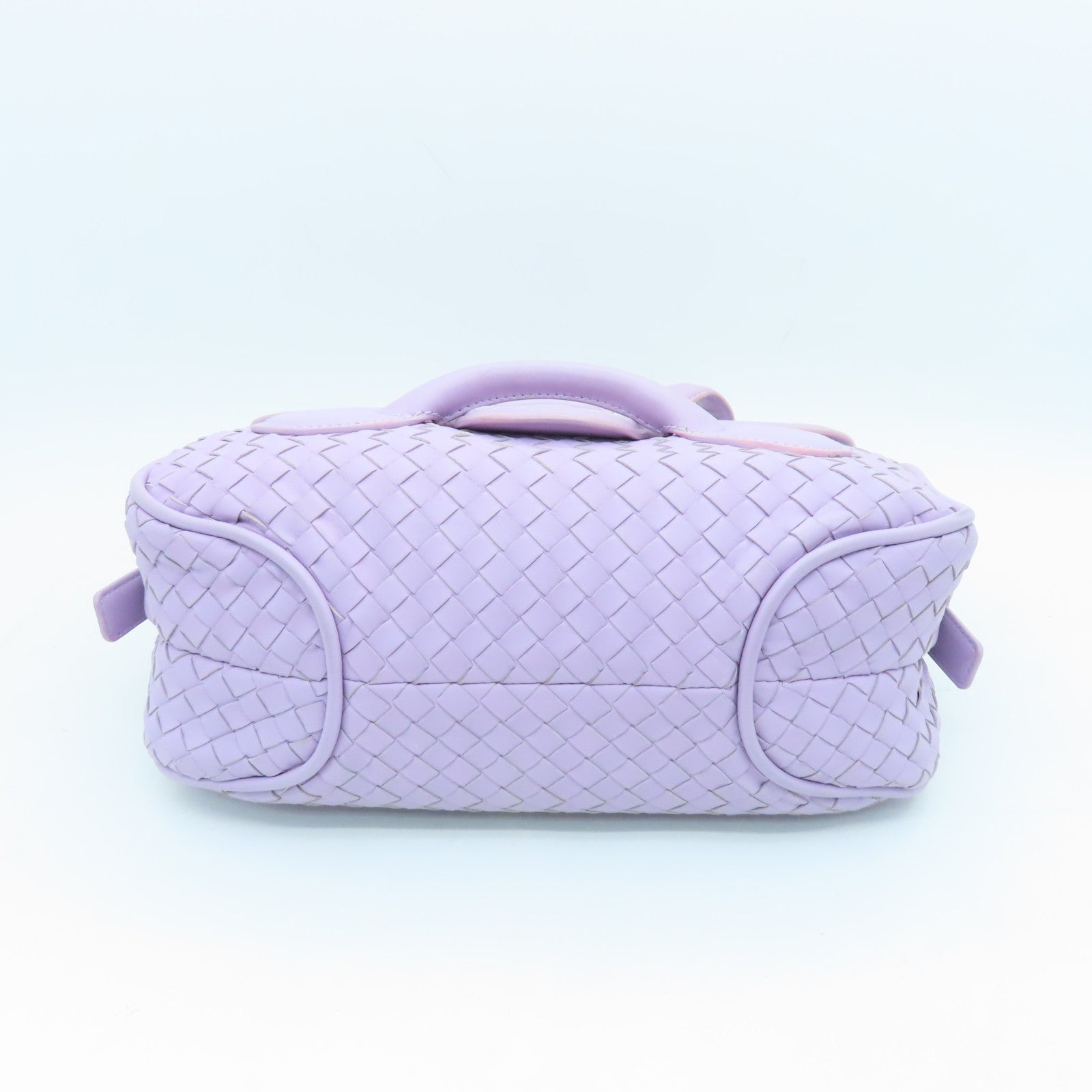 BOTTEGA VENETA Leather Chain Bag Black Buckle Shoulder Bag Purple