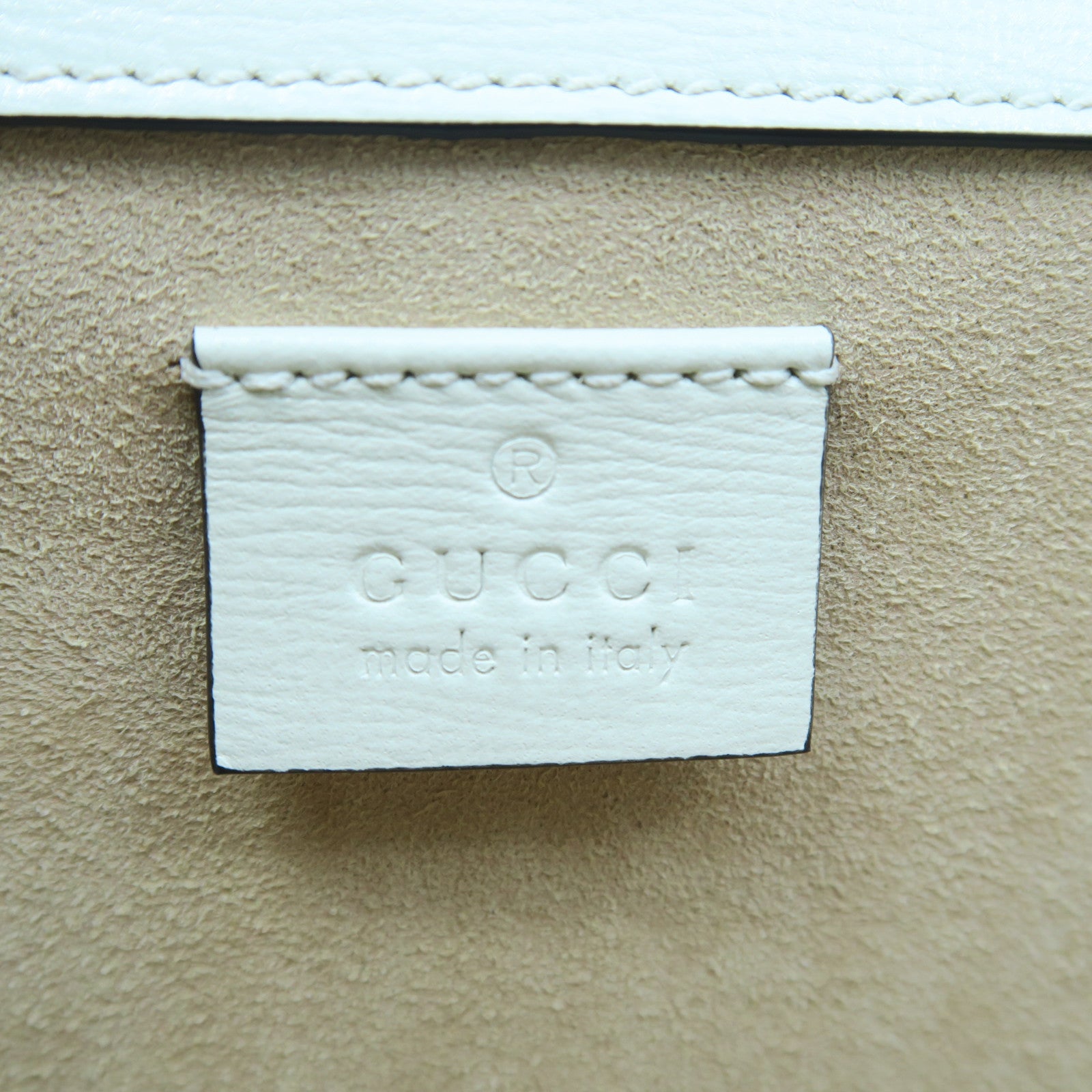 GUCCI 牛皮/蛇皮皮革Chain Shoulder銀扣鏈帶肩背袋白色