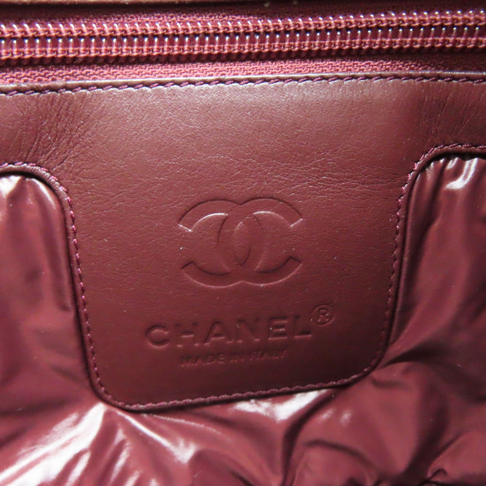 CHANEL 菱格尼龙Handbag银扣手挽袋黑色