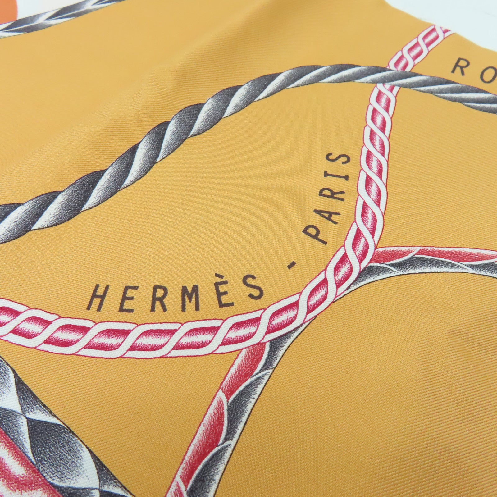 HERMES 絲質Scarf 90x90絲巾橙色