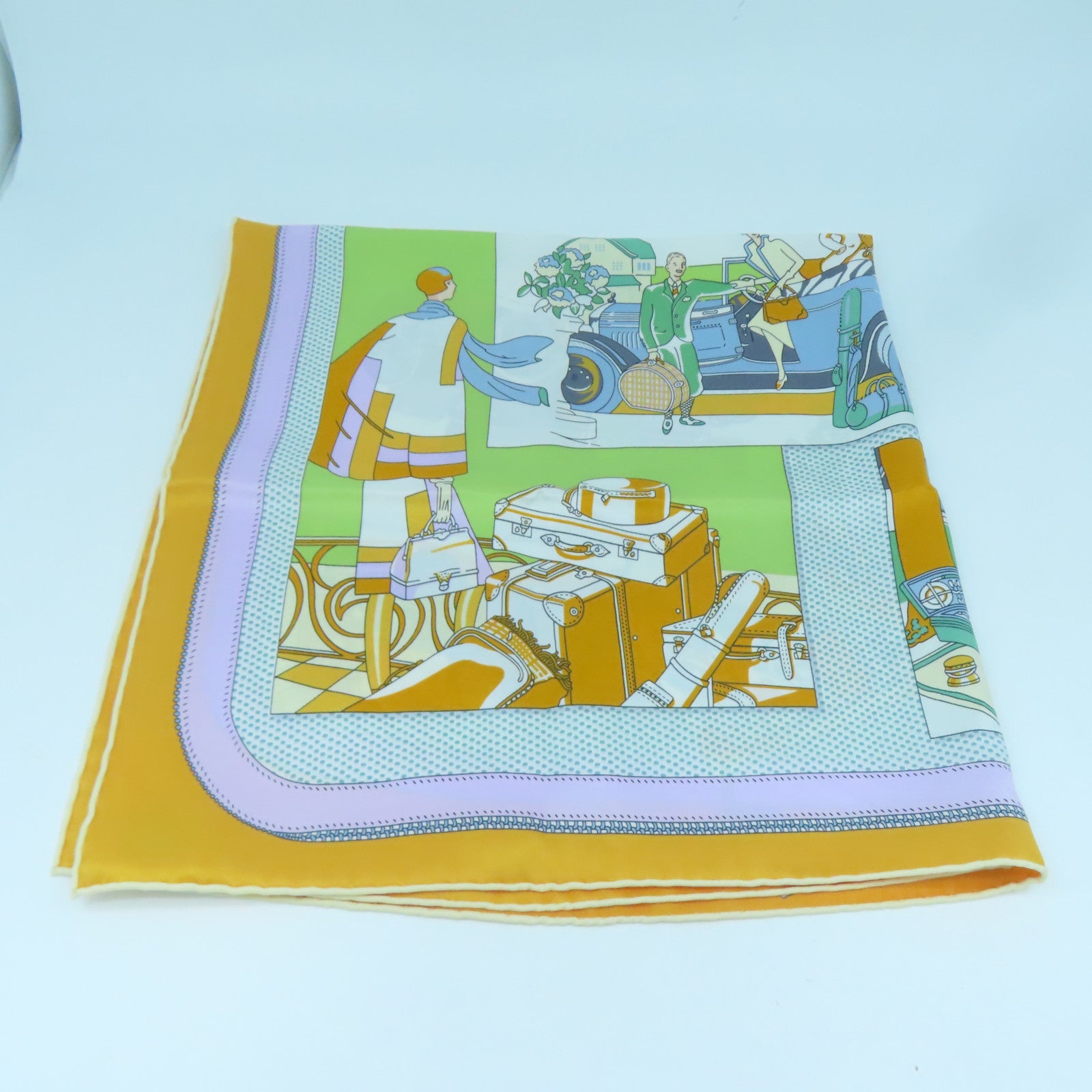 HERMES Silk Scarf 70 X 70 Silk Scarf Orange