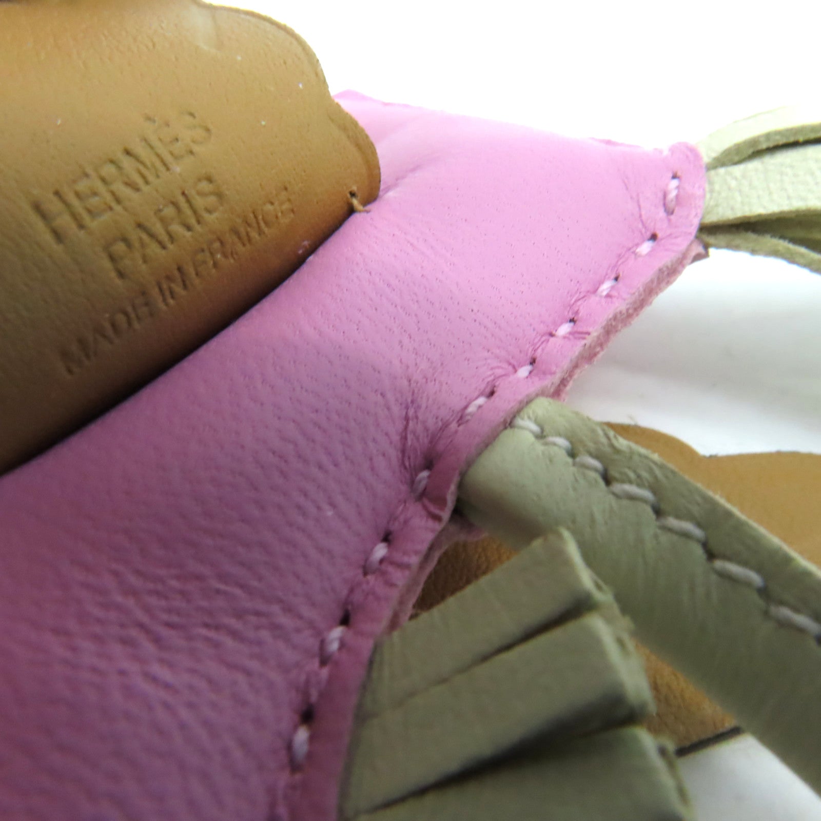 HERMES Swift皮革Rodeo Pegase Charm掛飾淺紫色/啡色/米白色