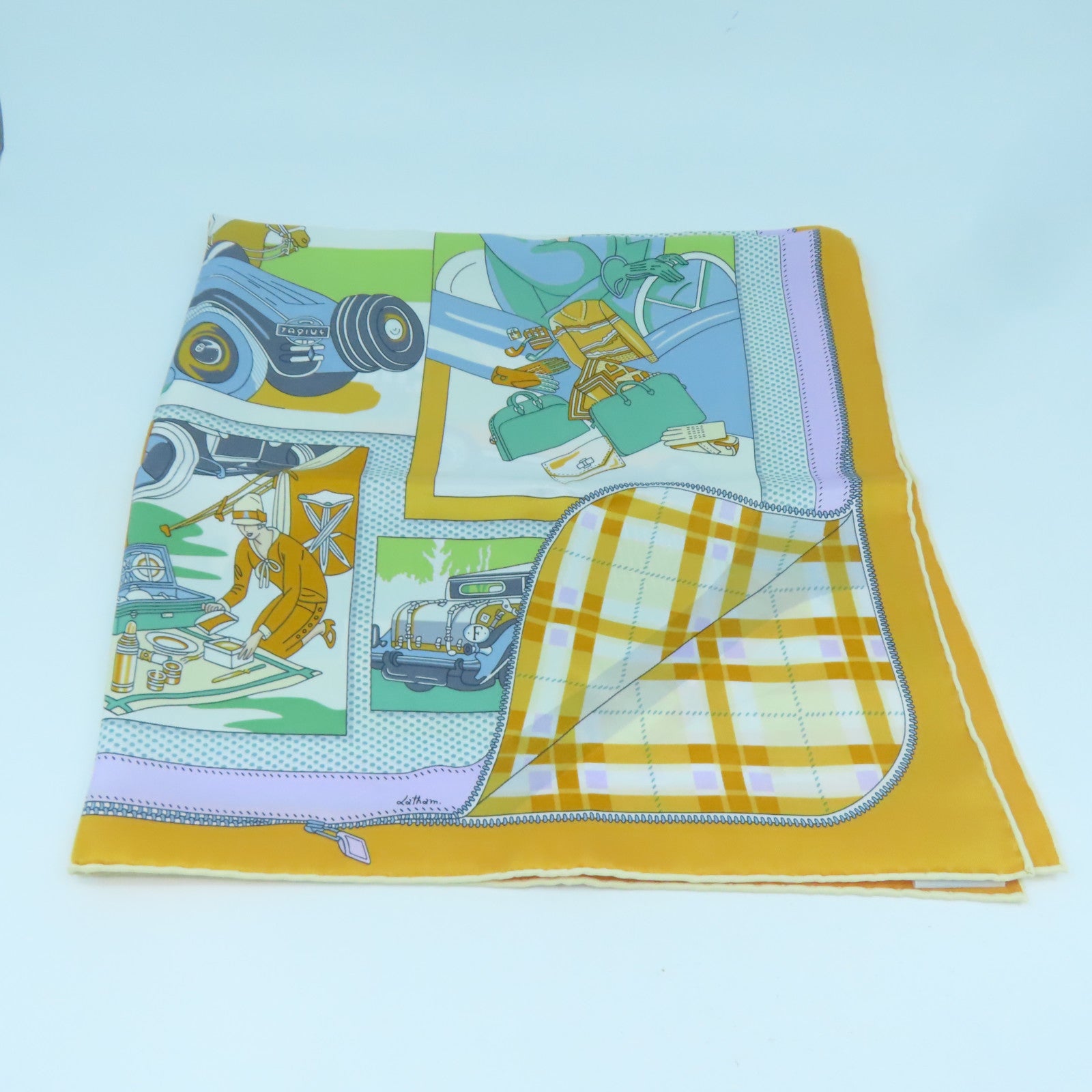 HERMES Silk Scarf 70 X 70 Silk Scarf Orange