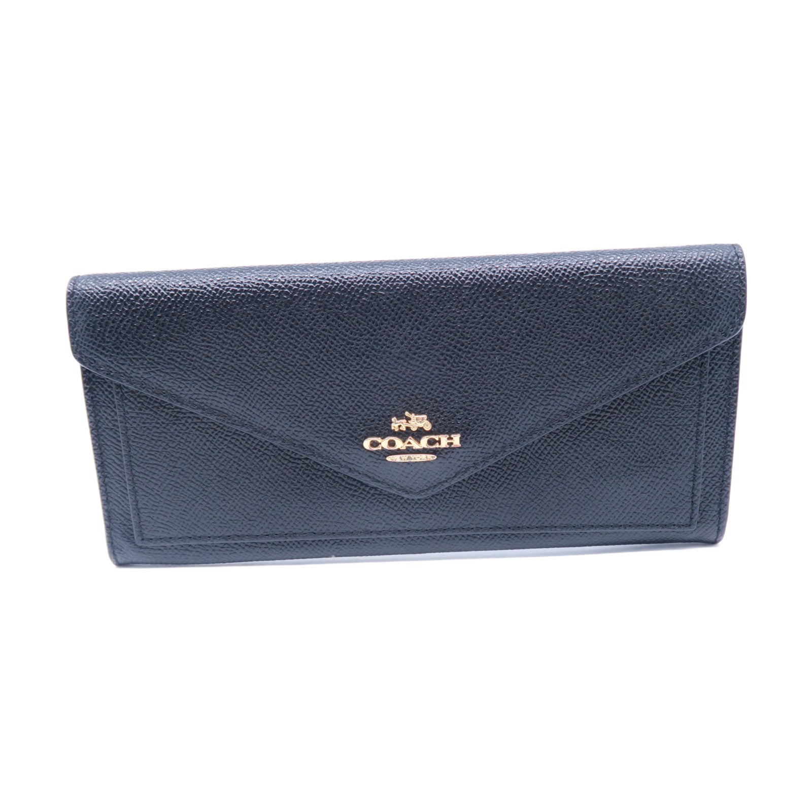 COACH 【激減優惠】牛皮皮革Wallet金扣長錢包黑色