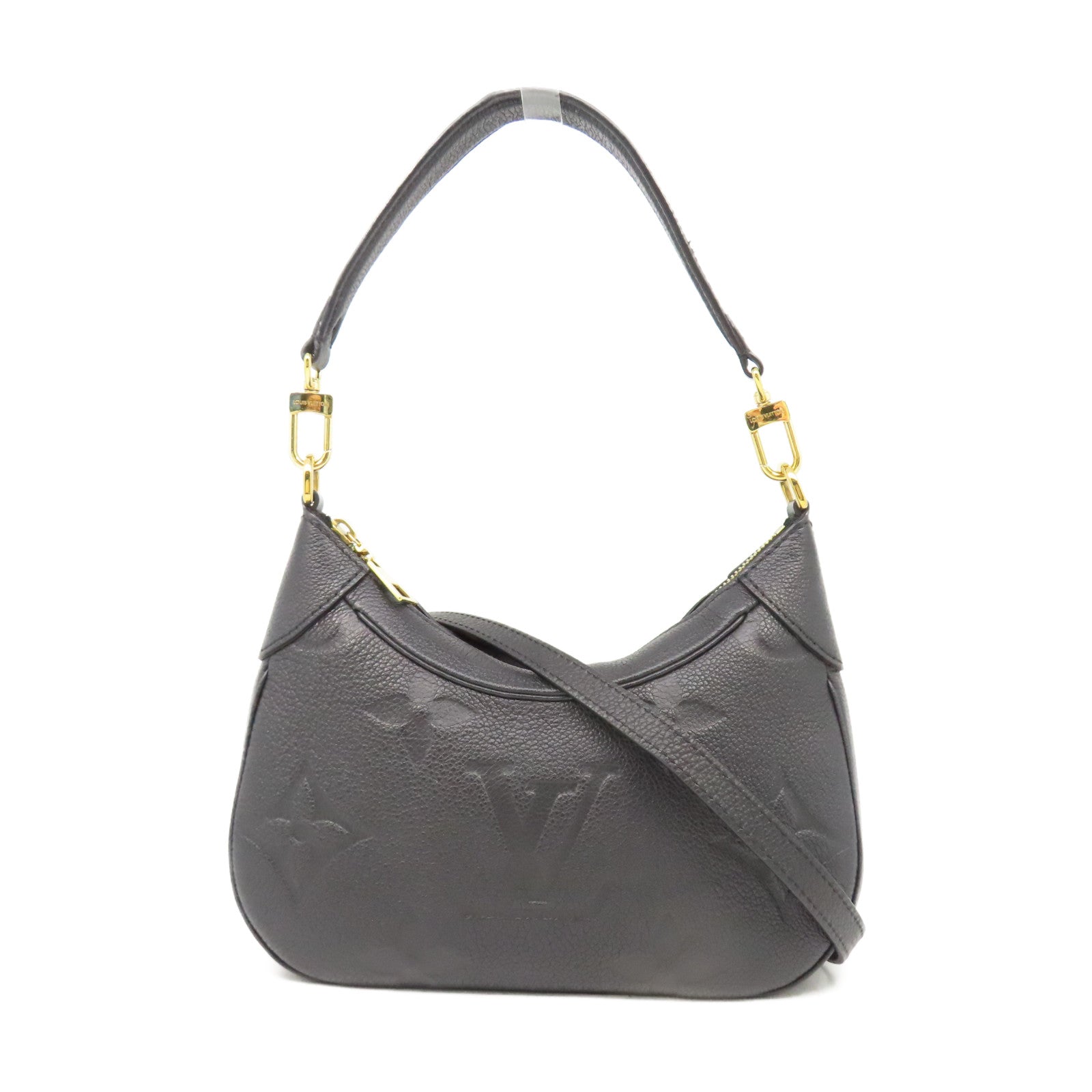 LOUIS VUITTON Monogram Emprinte Bagtelle金扣肩背袋黑色
