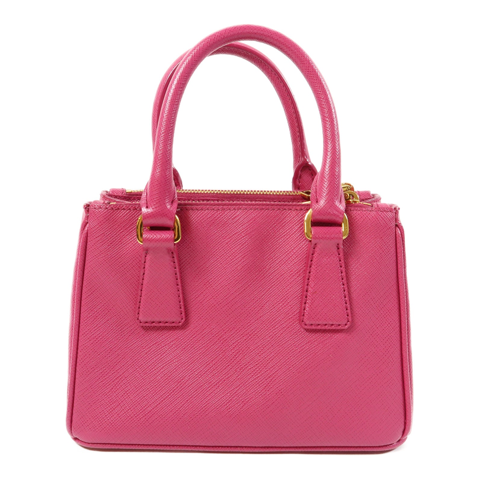 PRADA 牛皮皮革2 Way Shoulder Bag金扣手挽肩背兩用袋粉紅色
