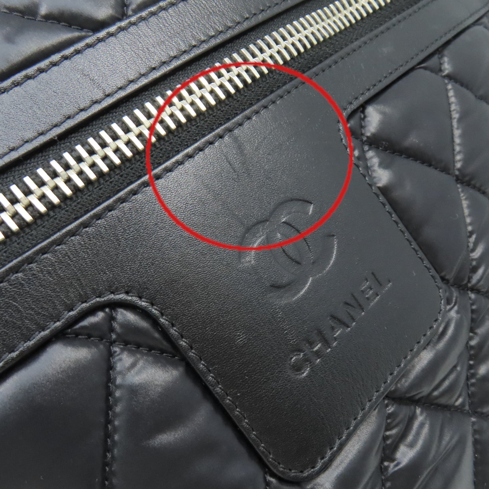 CHANEL 菱格尼龍Coco Cocoon Shoulder Bag肩背袋黑色