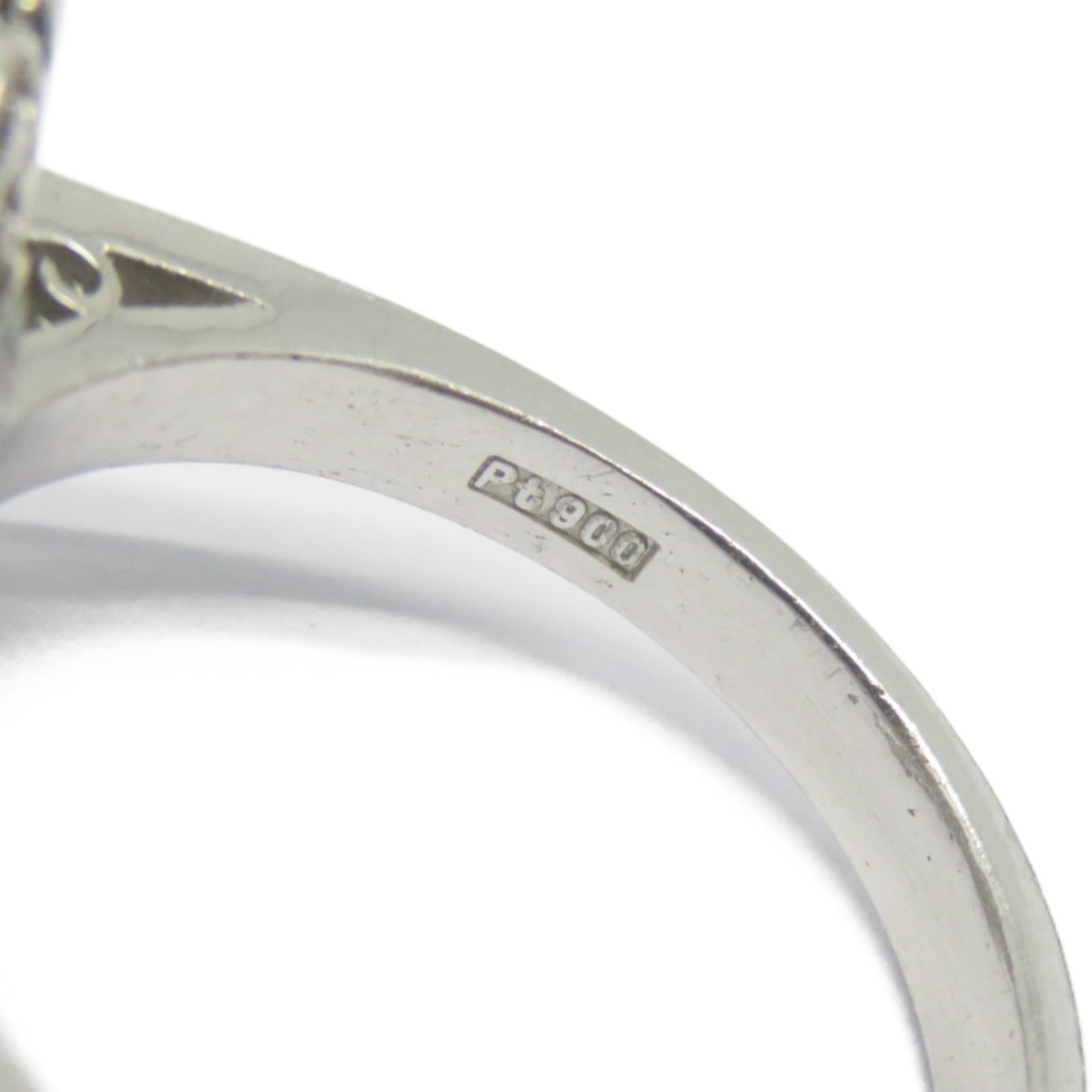JEWELRY PT900鉑金Emerald Diamond Ring 0.33ct綠寶石/0.65ct鑽石戒指US#6