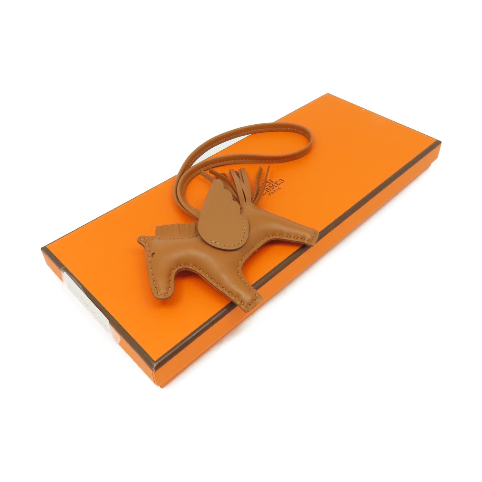 HERMES Swift皮革Rodeo Pegase Charm掛飾Gold經典駝色