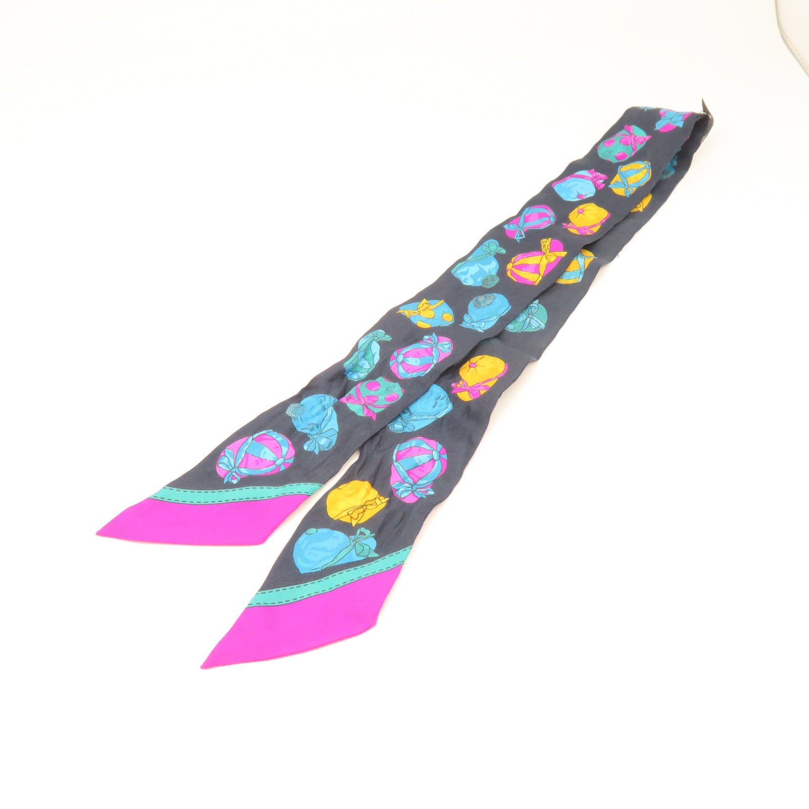 HERMES Silk Twilly Scarf Multicolor