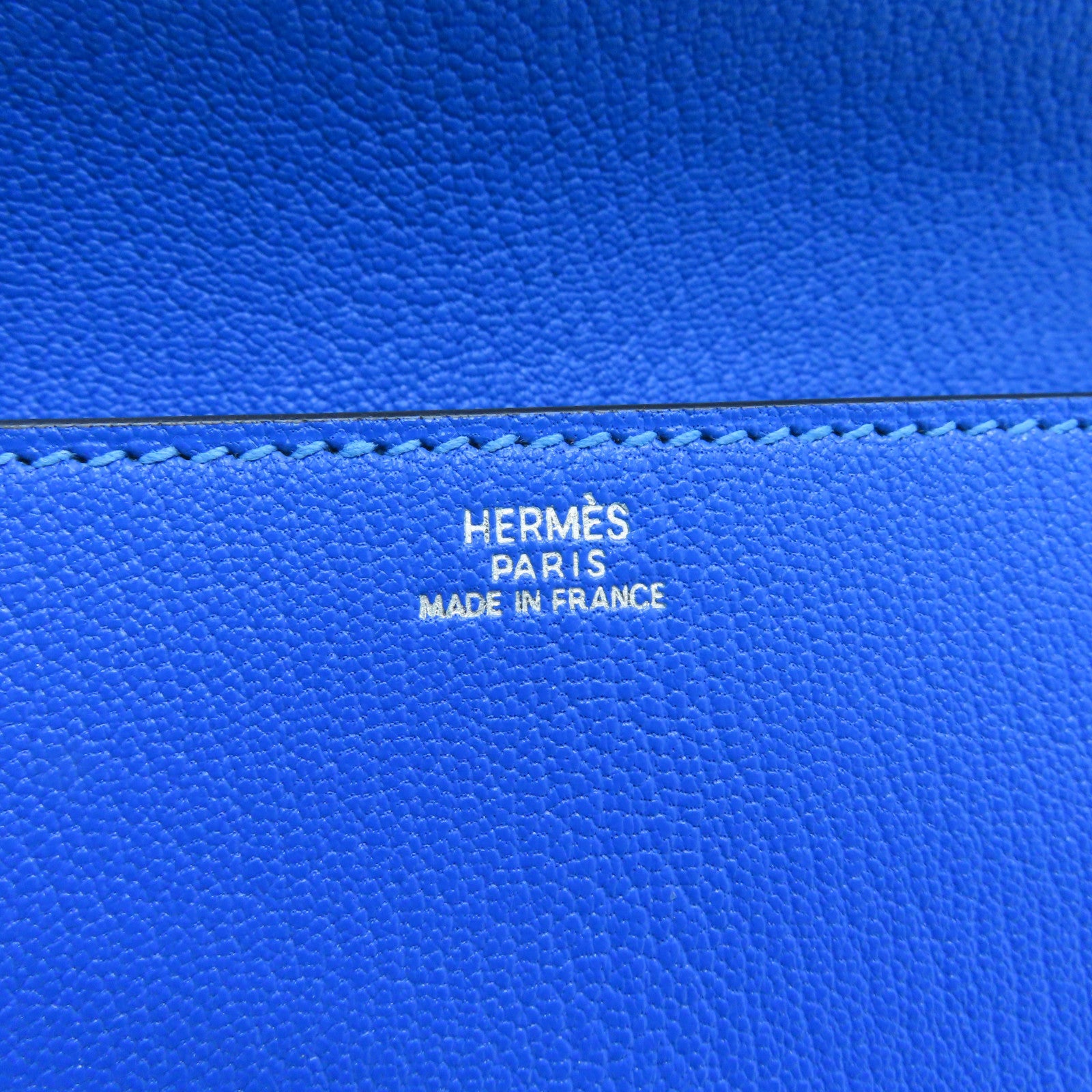 HERMES 【激減優惠】Chevre皮革Medor Clutch銀扣手拿包Blue Hydra藍色