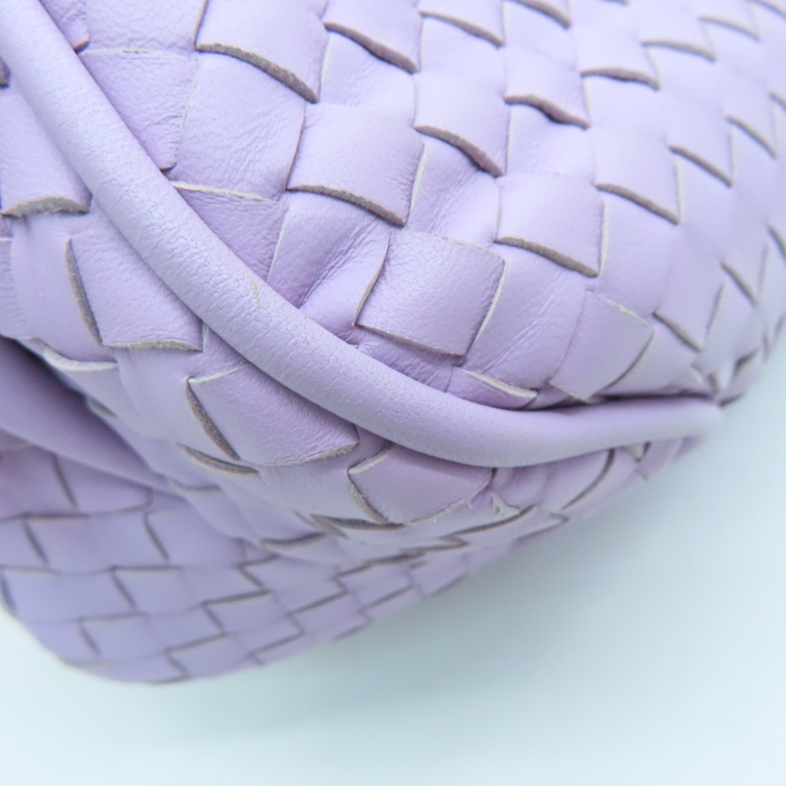 BOTTEGA VENETA Leather Chain Bag Black Buckle Shoulder Bag Purple