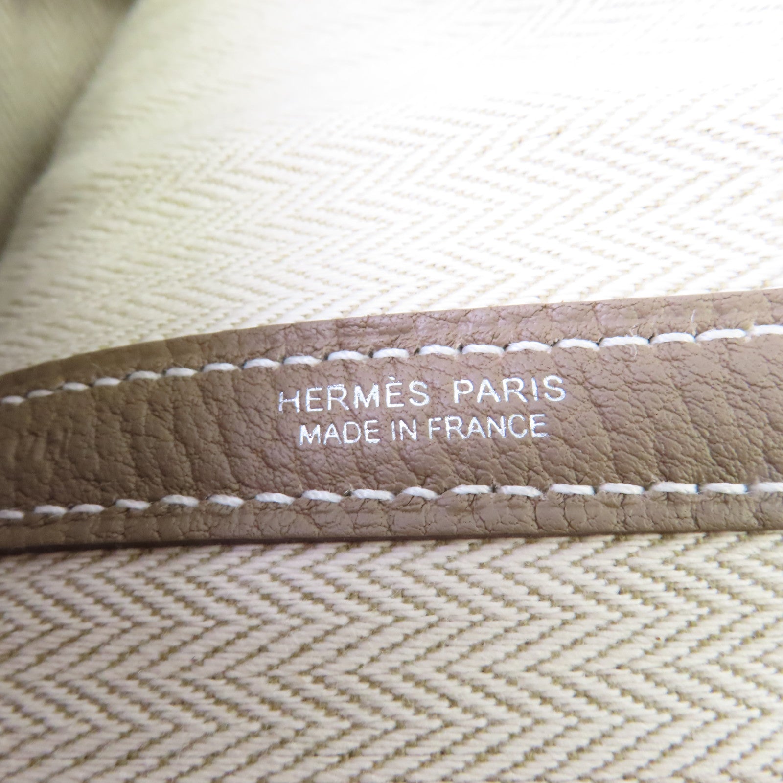 HERMES Negonda皮革Garden Party PM Tote Bag銀扣手挽袋Etoupe大象灰色
