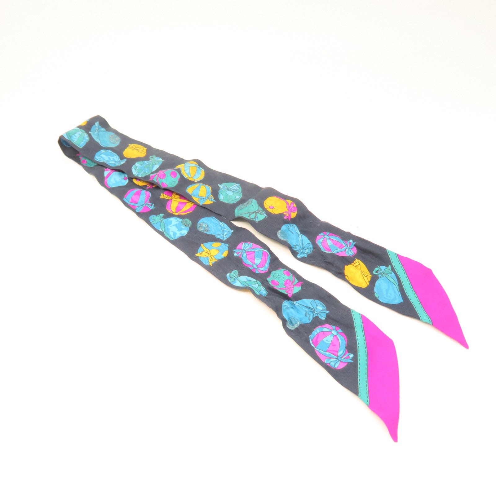 HERMES Silk Twilly Scarf Multicolor