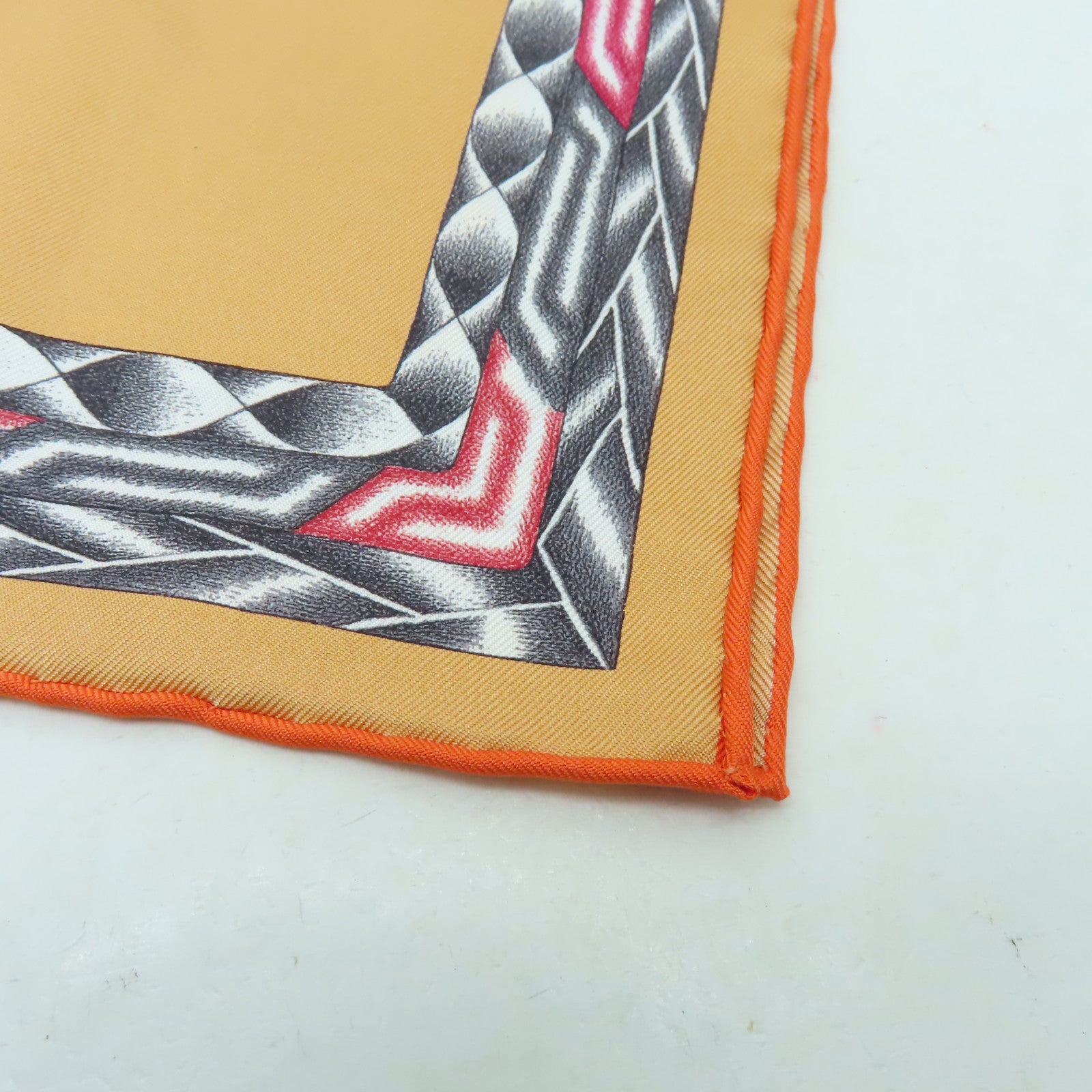 HERMES 絲質Scarf 90x90絲巾橙色
