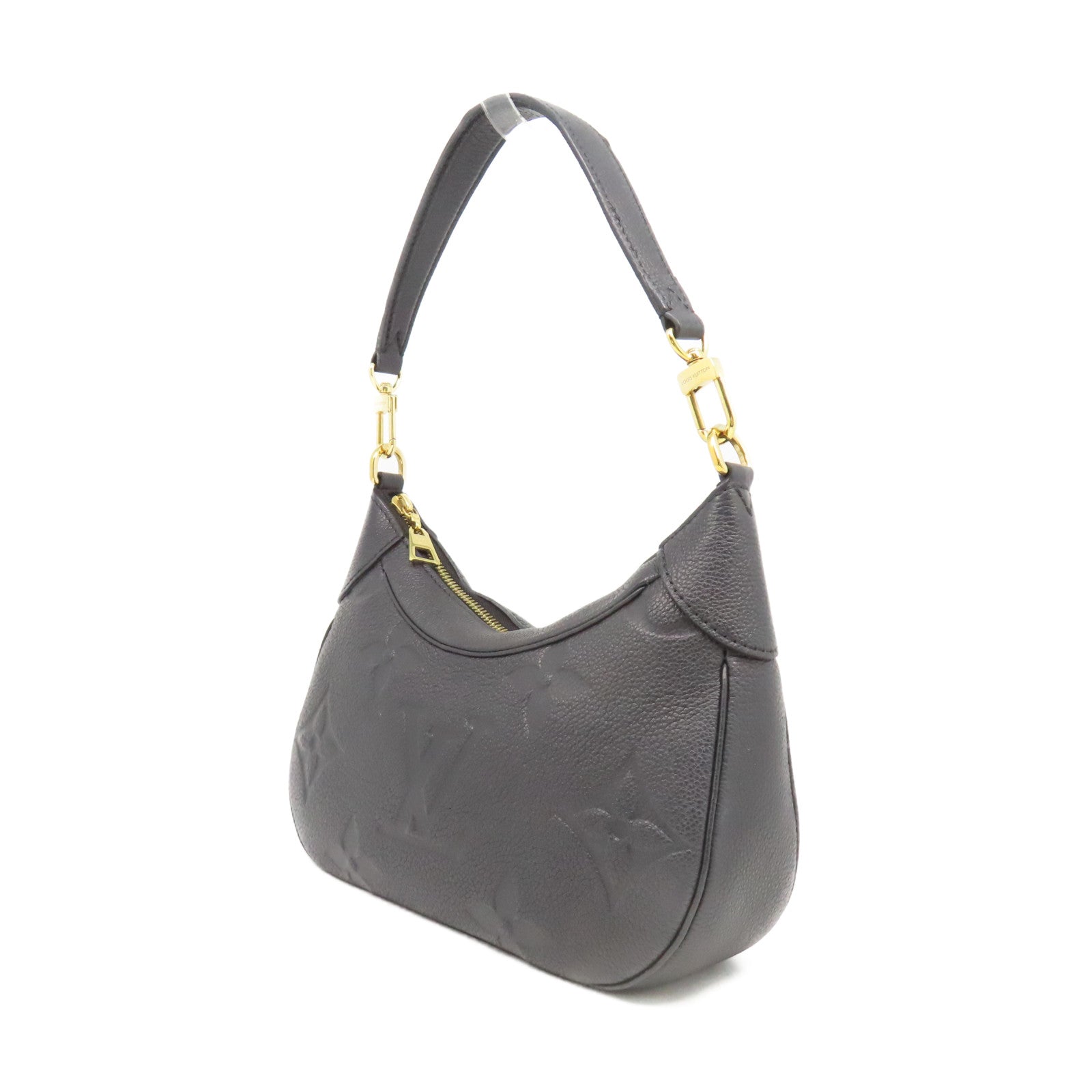 LOUIS VUITTON Monogram Emprinte Bagtelle金扣肩背袋黑色