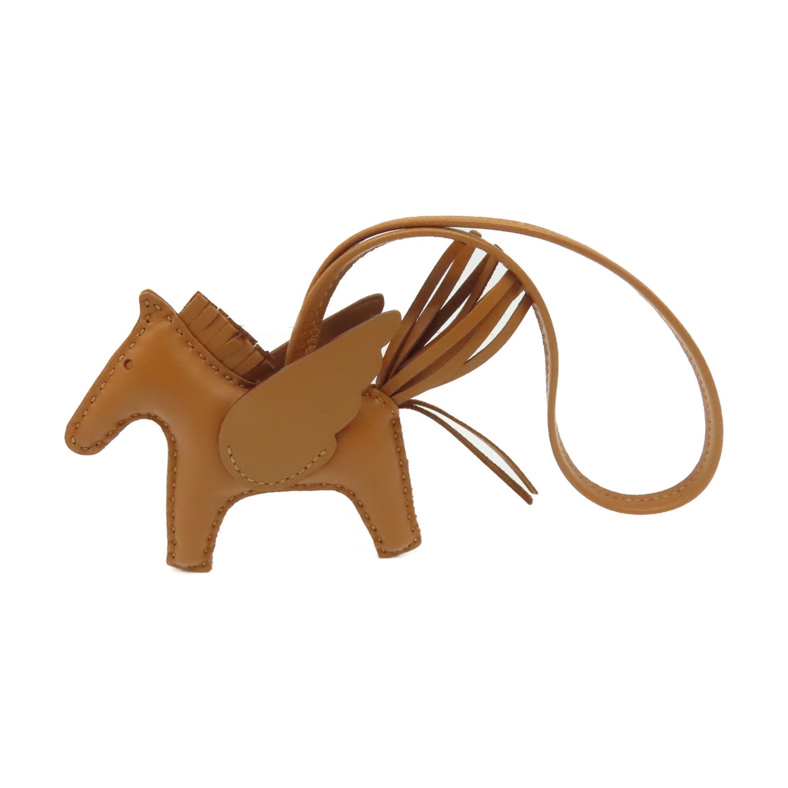 HERMES Swift皮革Rodeo Pegase Charm掛飾Gold經典駝色