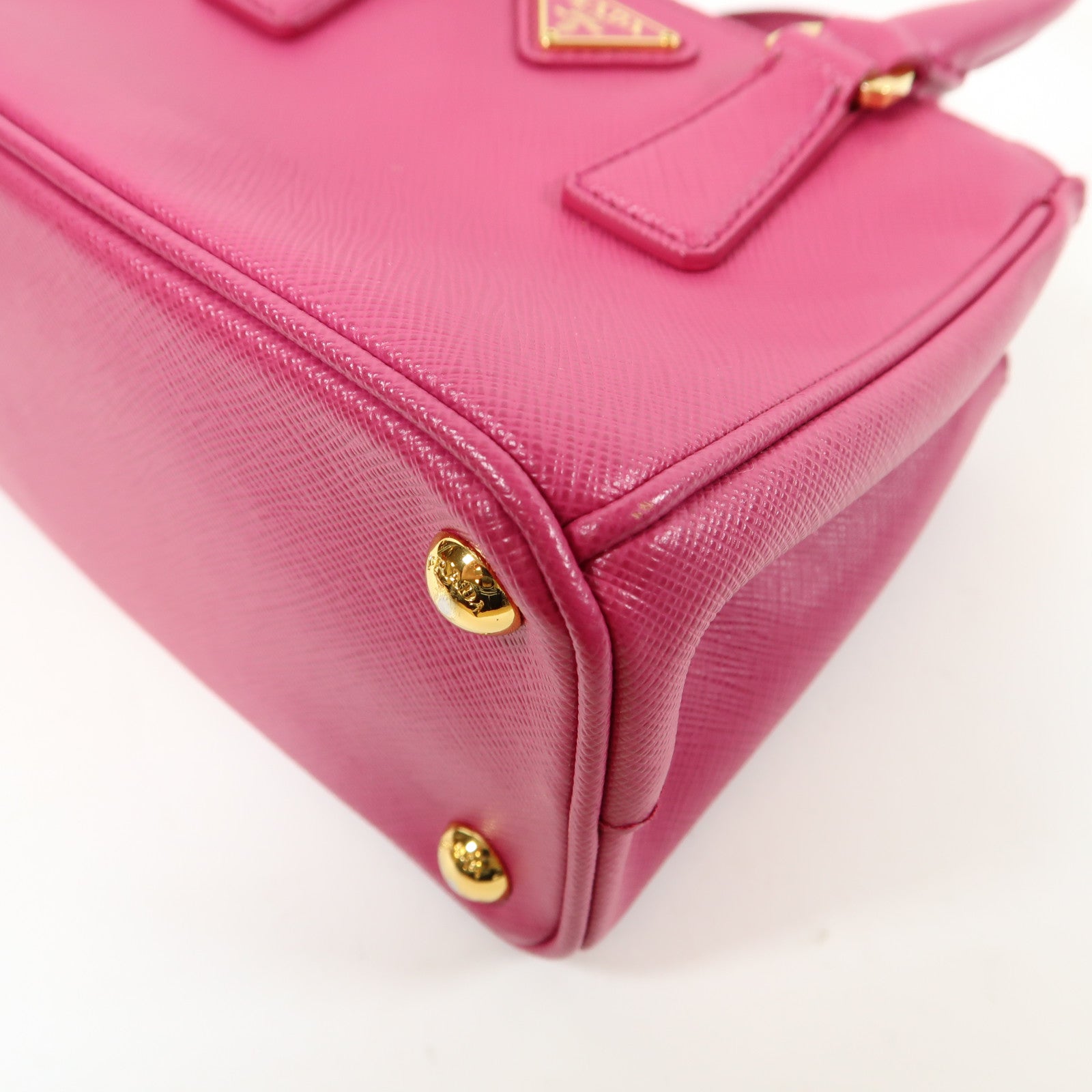 PRADA 牛皮皮革2 Way Shoulder Bag金扣手挽肩背兩用袋粉紅色