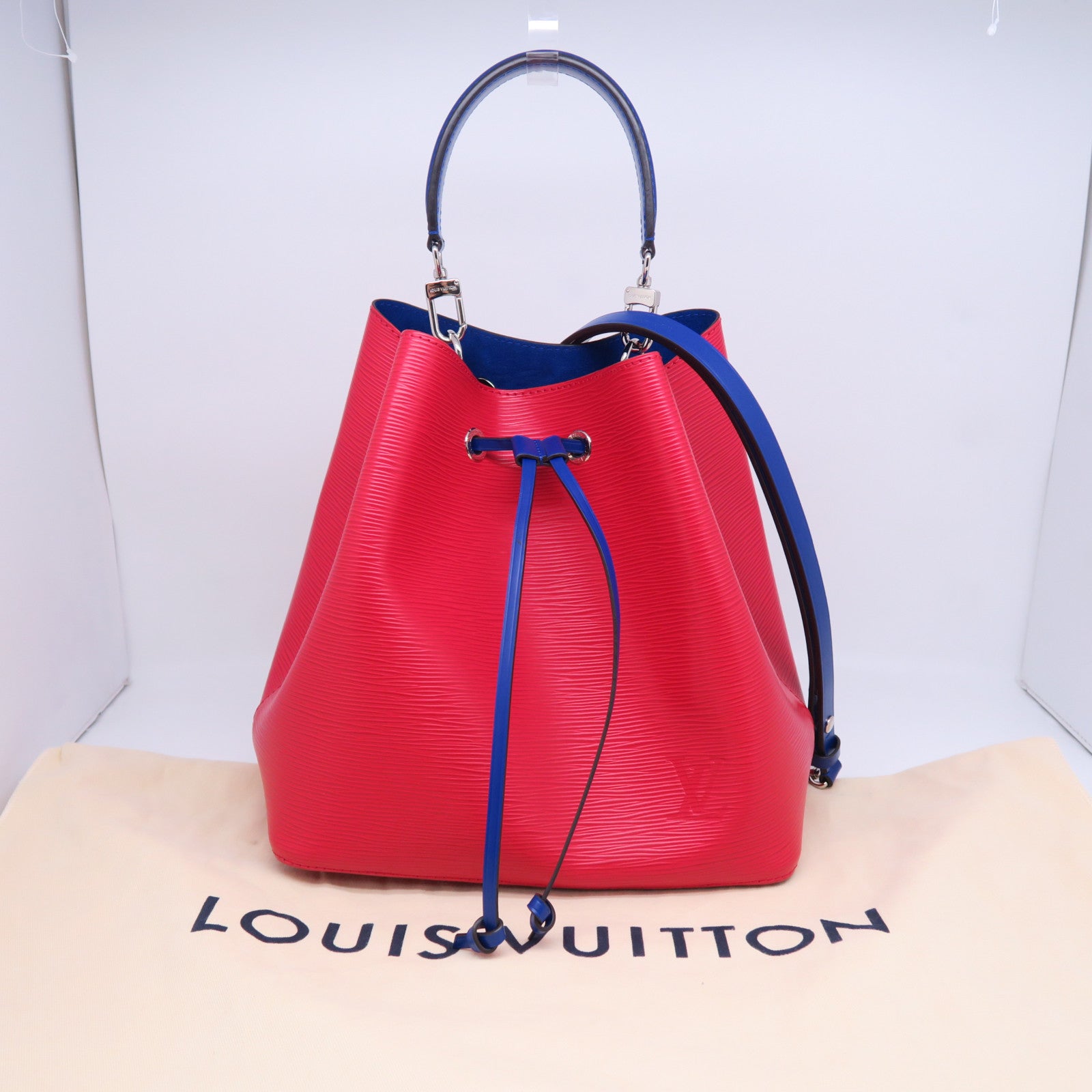 LOUIS VUITTON 【激減優惠】Epi Neo Noe MM銀扣手挽肩背兩用袋紅色/藍色
