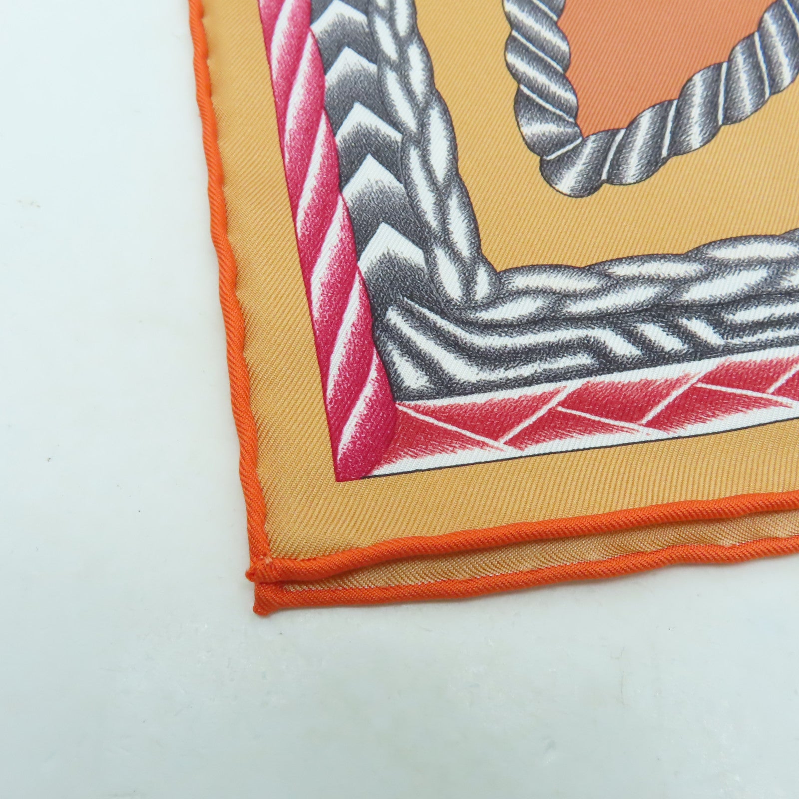 HERMES 絲質Scarf 90x90絲巾橙色