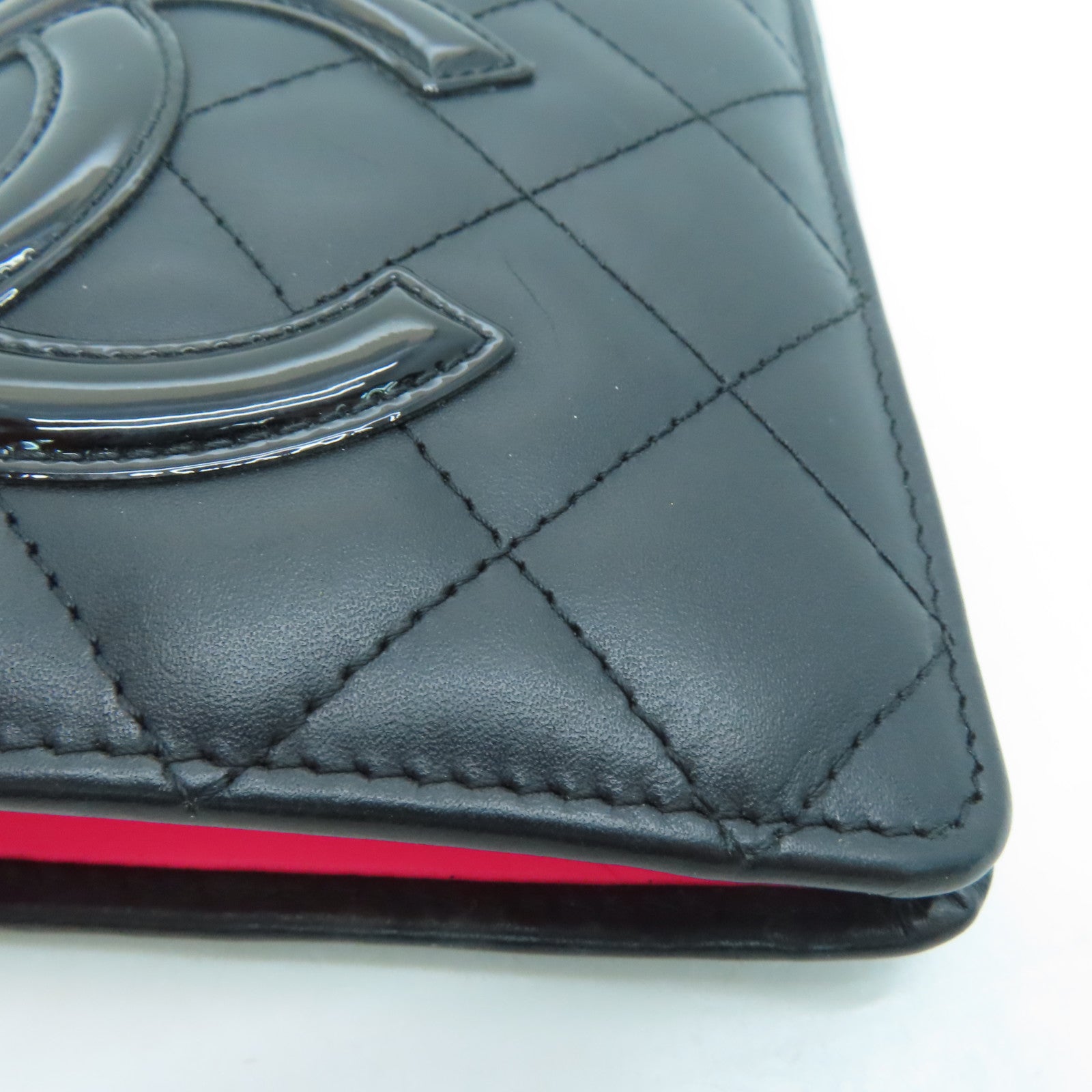 CHANEL 牛皮皮革Long Wallet銀扣長錢包黑色