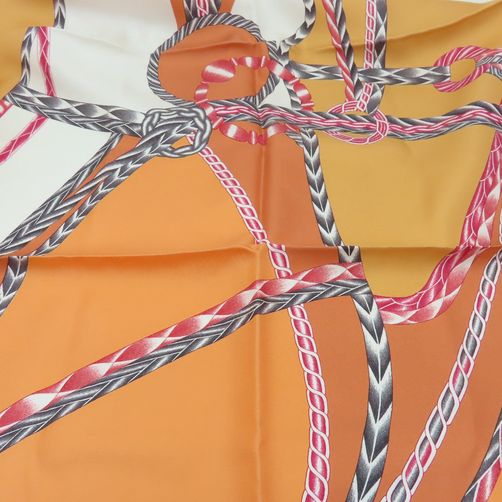 HERMES 絲質Scarf 90x90絲巾橙色