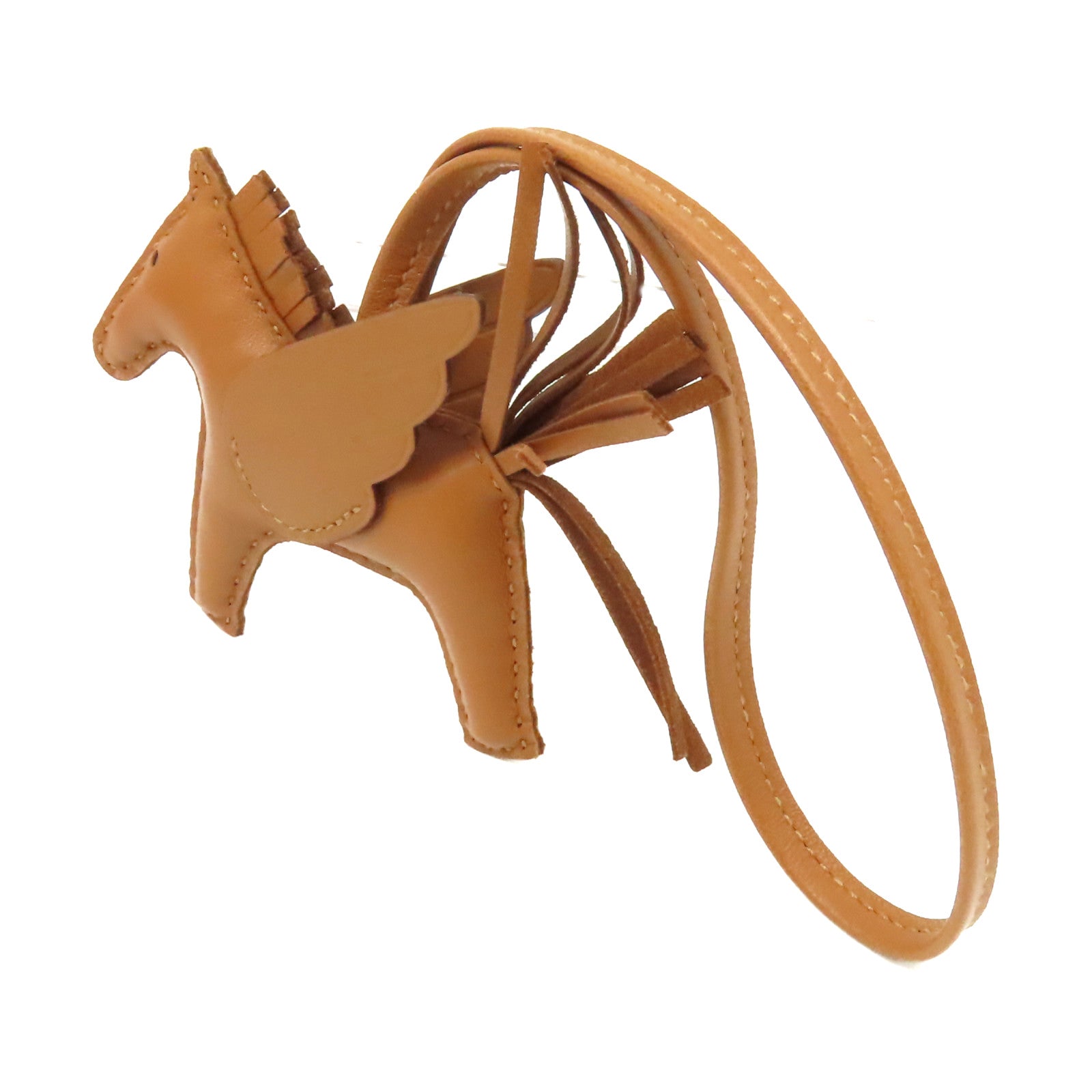 HERMES Swift皮革Rodeo Pegase Charm掛飾Gold經典駝色