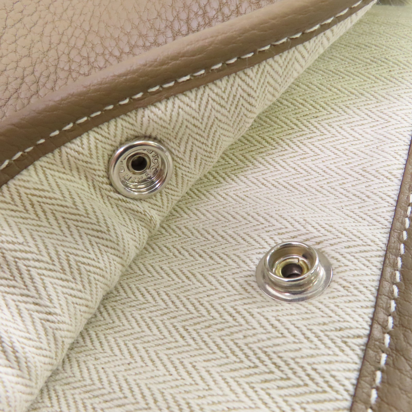 HERMES Negonda皮革Garden Party PM Tote Bag銀扣手挽袋Etoupe大象灰色