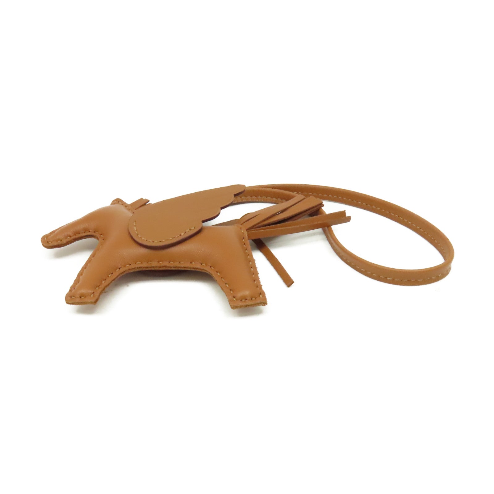 HERMES Swift皮革Rodeo Pegase Charm掛飾Gold經典駝色