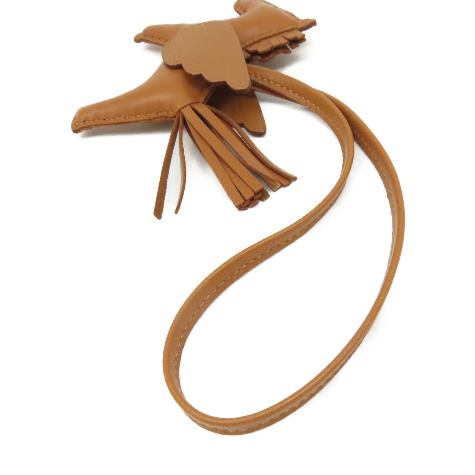 HERMES Swift皮革Rodeo Pegase Charm掛飾Gold經典駝色