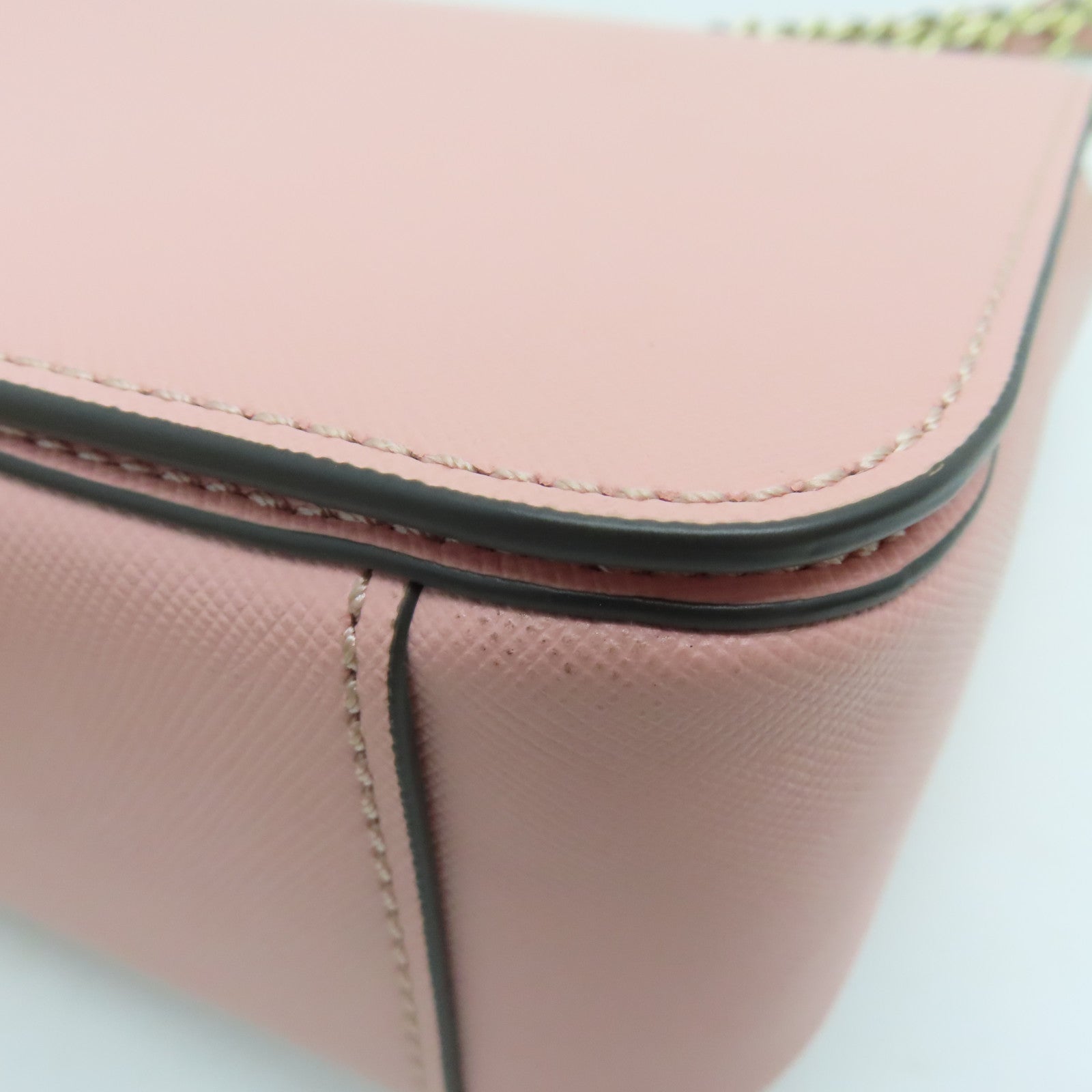 Tory Burch 牛皮皮革Chain Shoulder金扣链带肩背袋粉红色