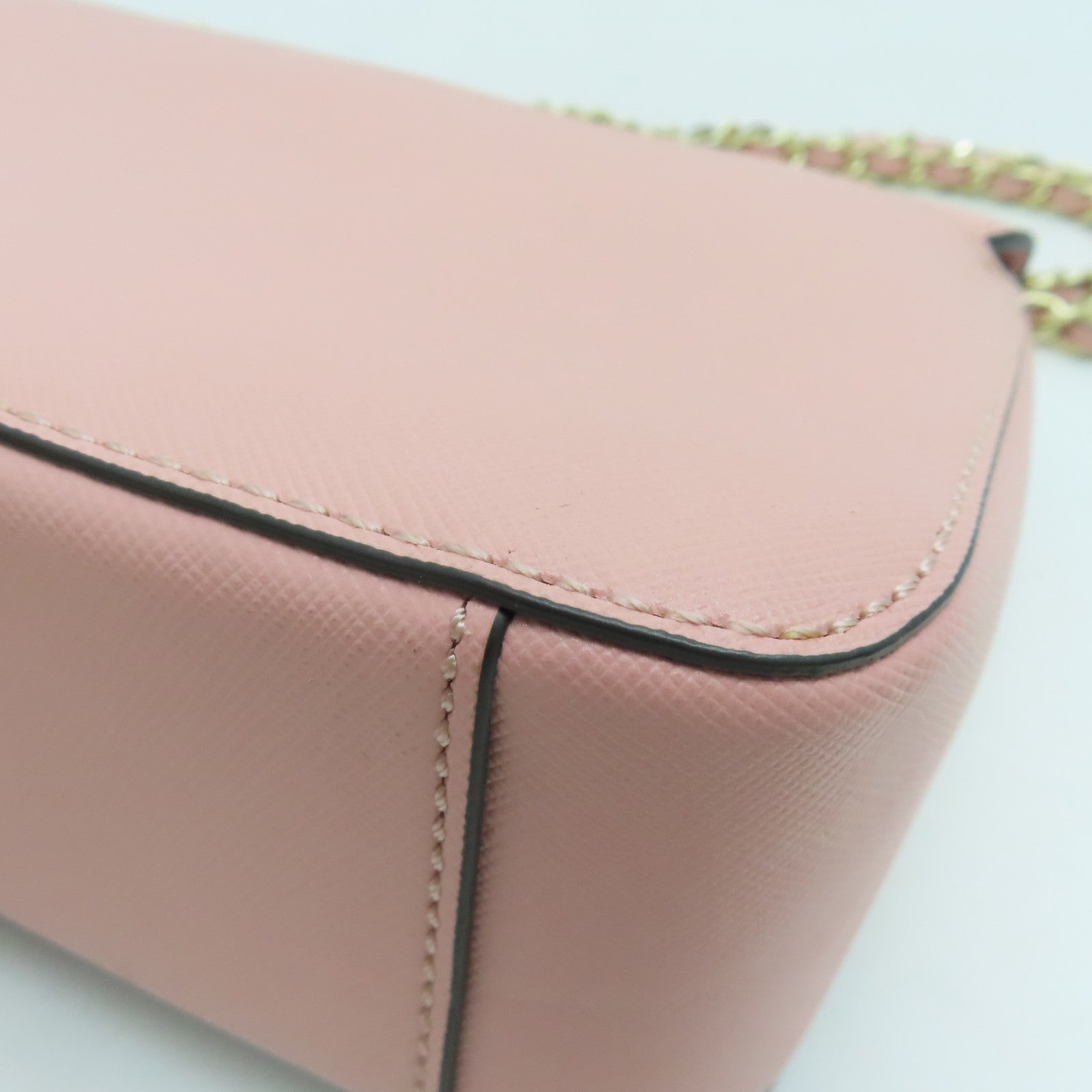 Tory Burch 牛皮皮革Chain Shoulder金扣链带肩背袋粉红色